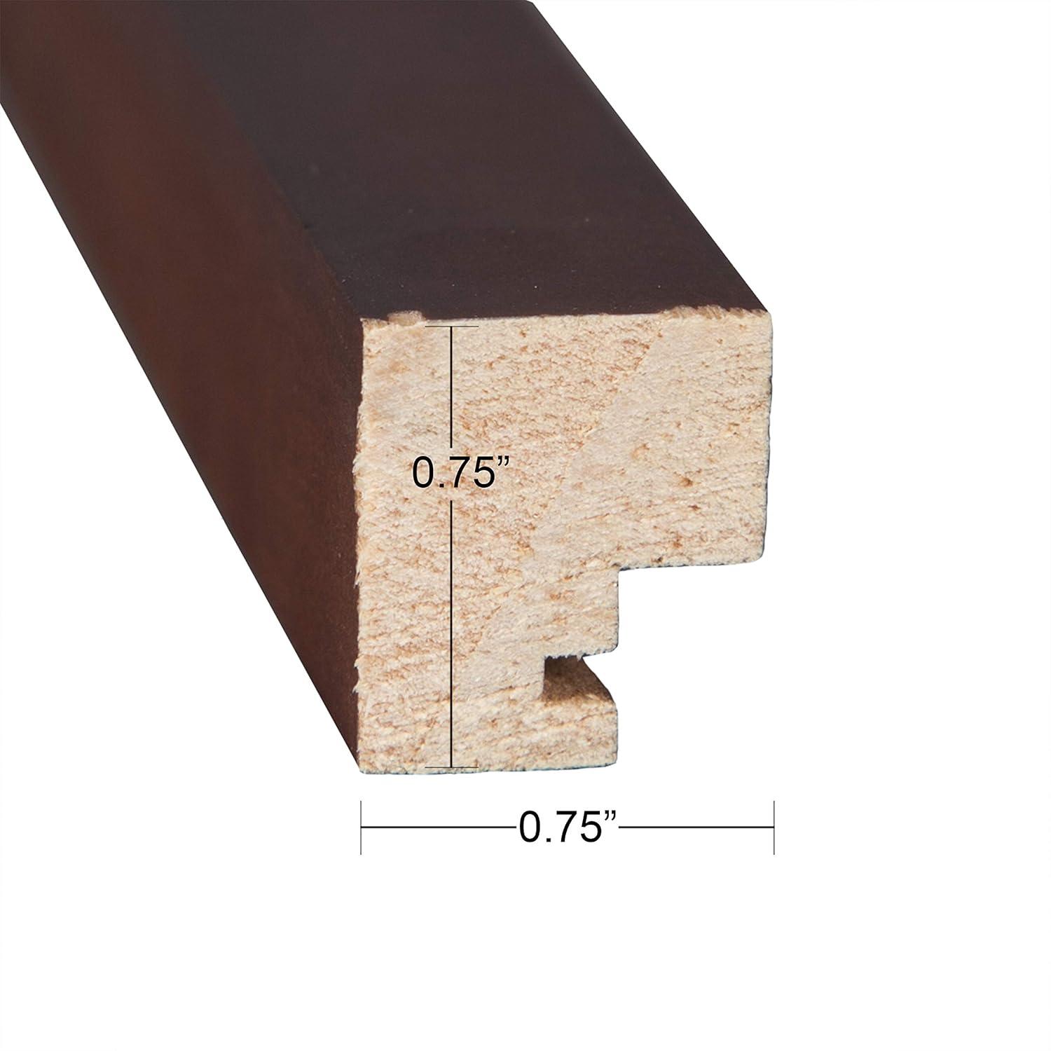 DesignOvation Gallery Rectangle Wood Wall Frame, 11x14 matted to 8x10, Walnut Brown