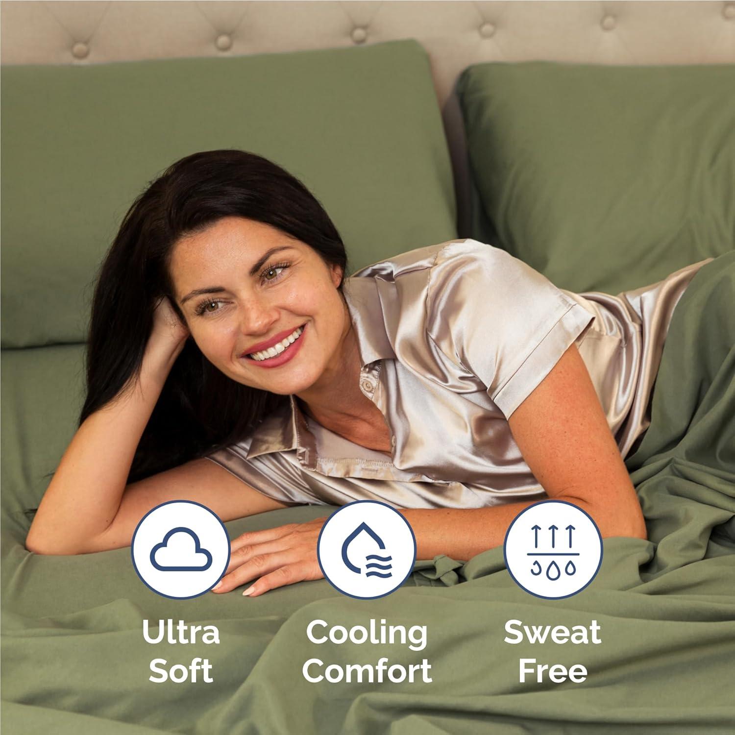 CGK Linens 6 Piece Soft & Cooling Solid Sheet Set - Wrinkle Free Luxury Bed Sheets