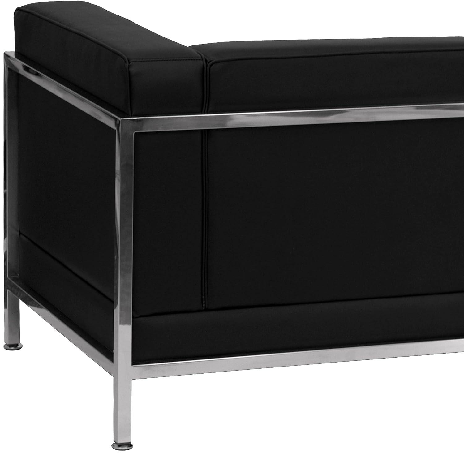 Flash Furniture HERCULES Imagination Series Contemporary Black Leather Sofa with Encasing Frame