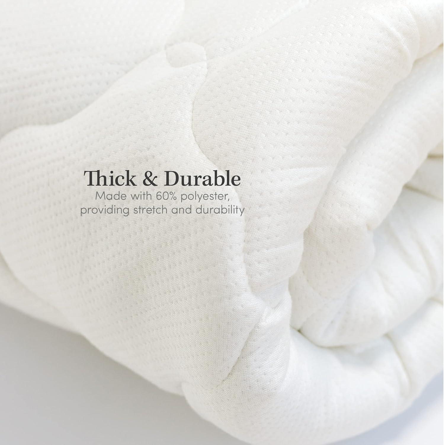 ExceptionalSheets Rayon from Bamboo Mattress Pad with Fitted Skirt - Extra Plush Cooling Topper - Twin XL