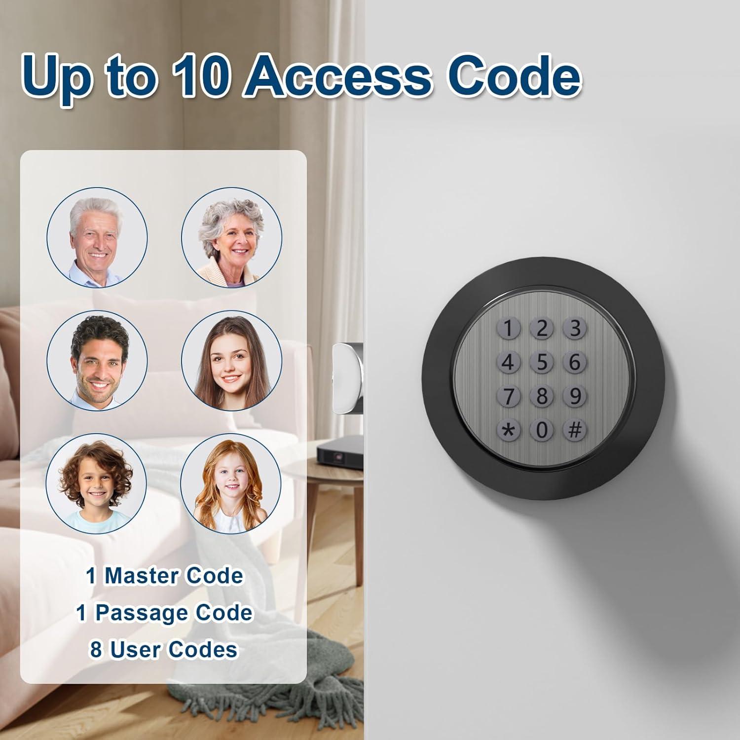 Smart Lock,Keyless Smart Lock Digital Door Lock with Keypad, Waterproof Electronic Keypad Door Lock with Spare Keys, Great for Home, Hotel and Office