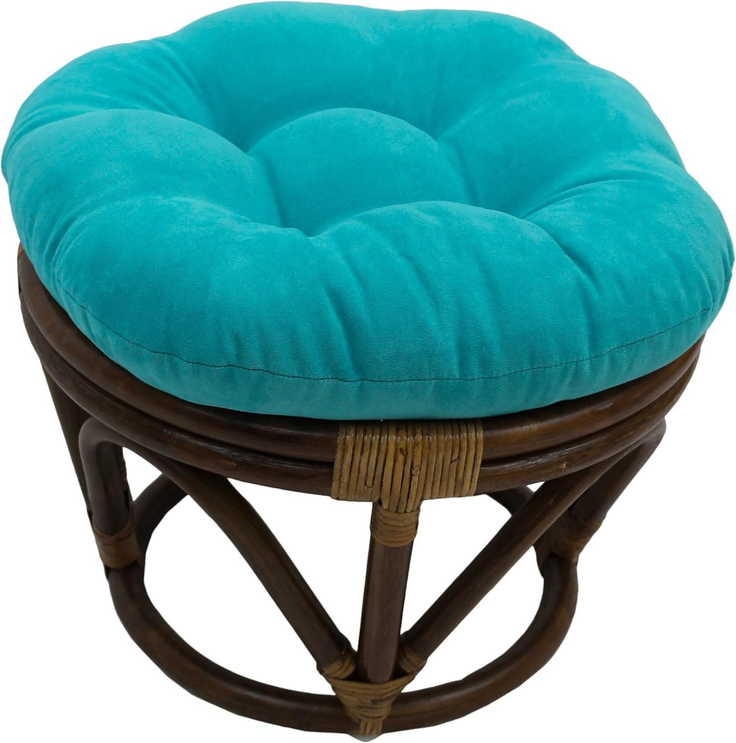 Rattan Ottoman with Micro Suede Cushion - International Caravan