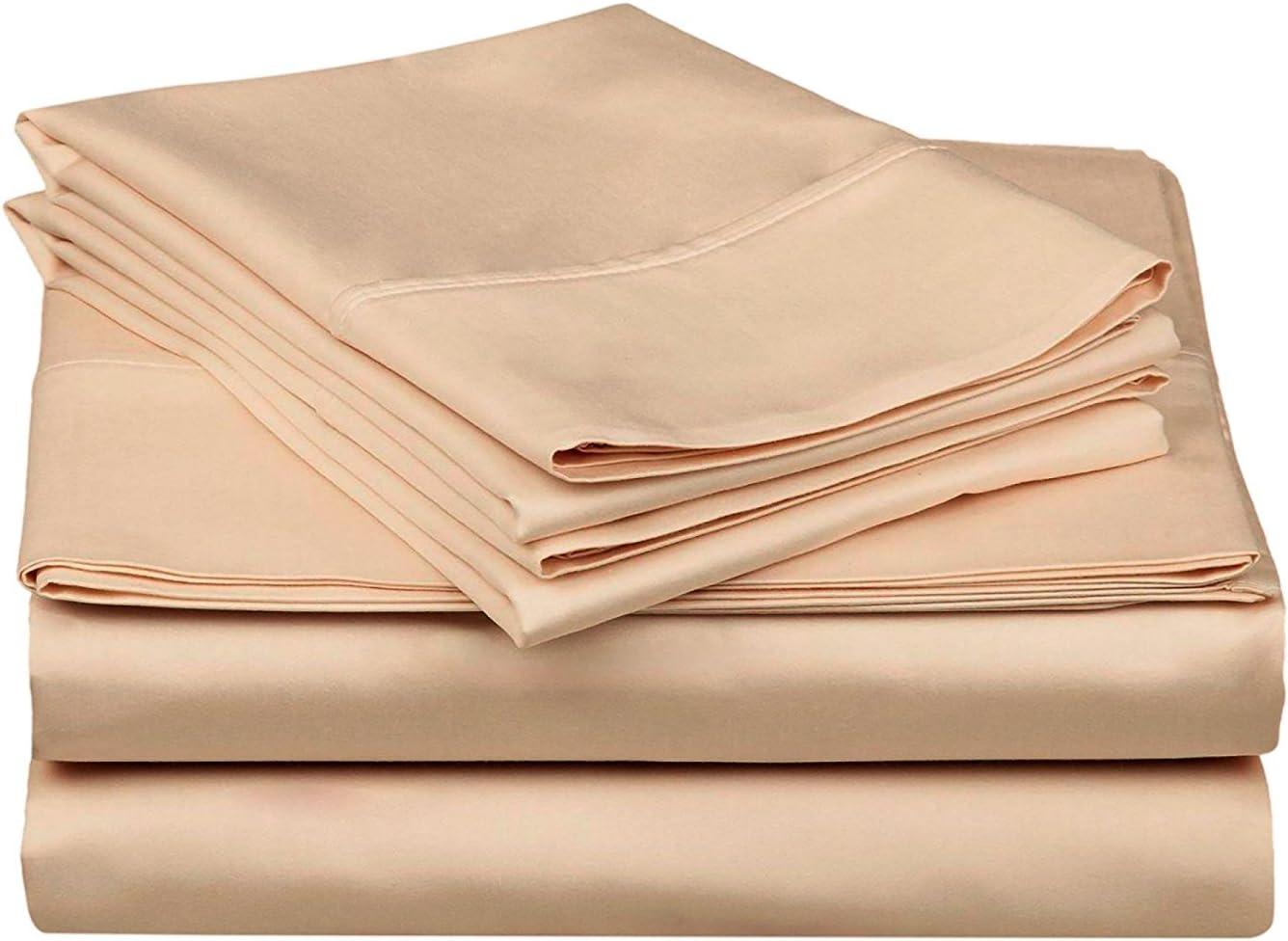 Superior 4-Piece Modern Beige 300 Thread Count Egyptian Cotton, Queen