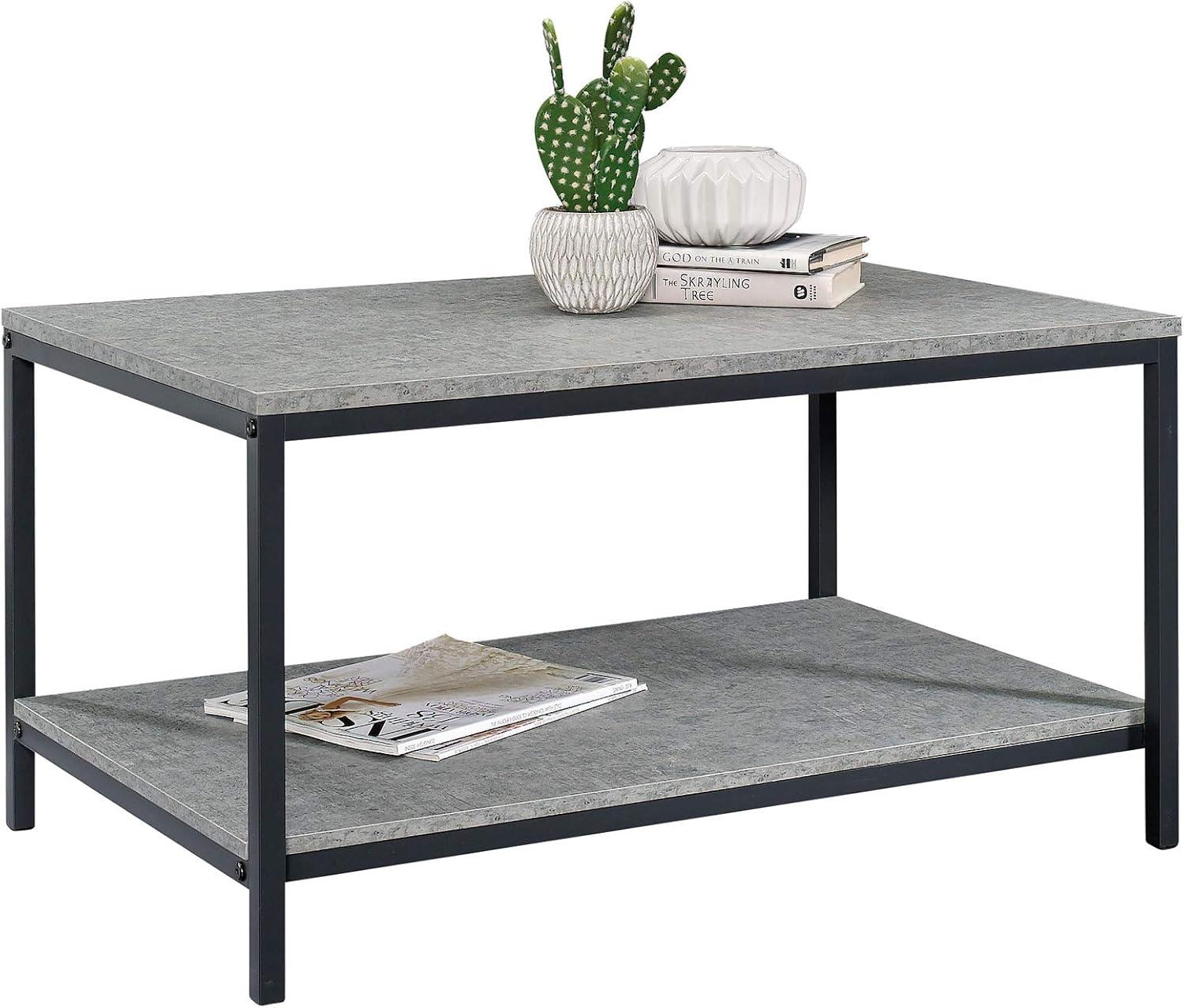 North Avenue Coffee Table Faux Gray - Sauder: Industrial Design, Lower Shelf, Metal Frame