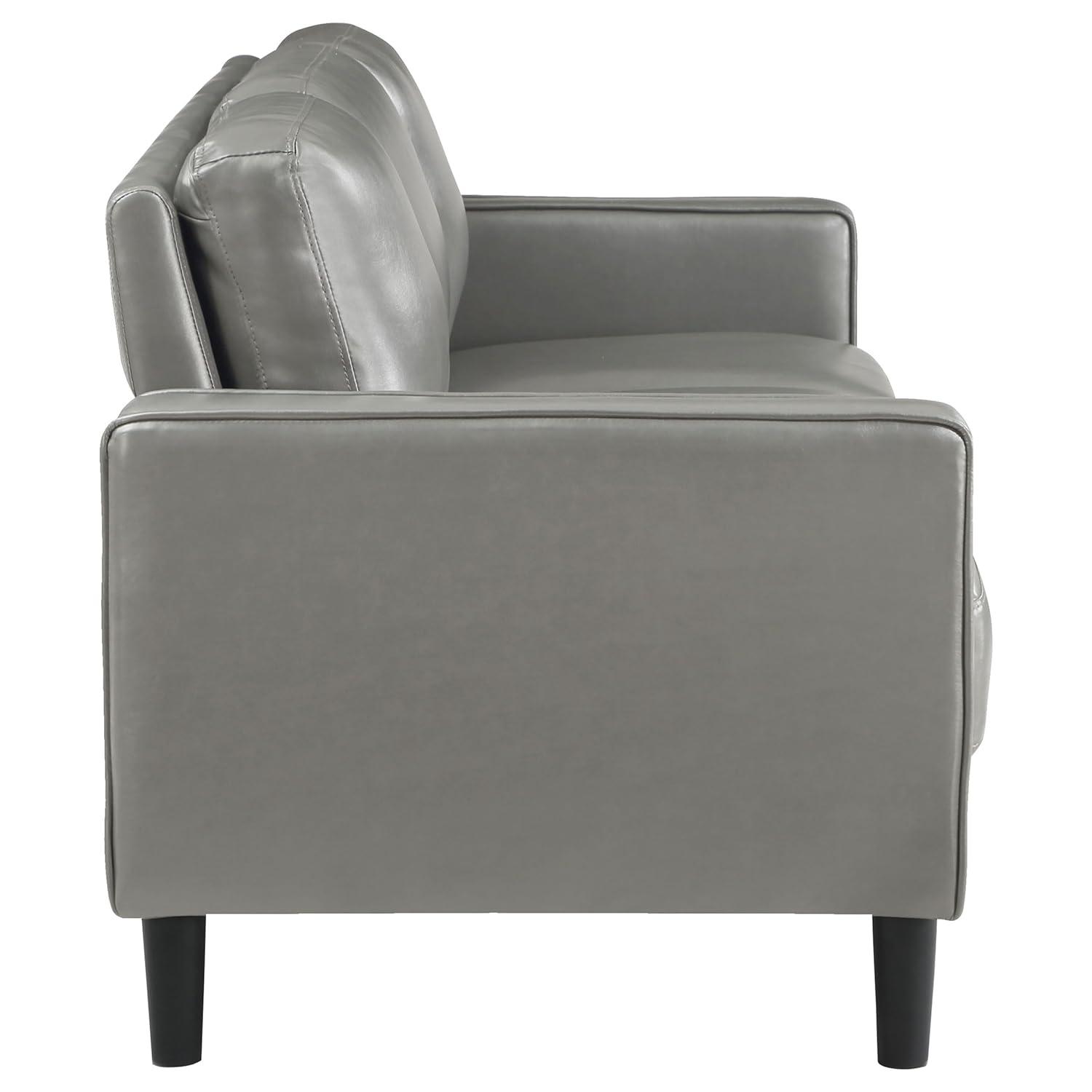 Alma Ruth 3-Piece Upholstered Track Arm Sofa Set Grey