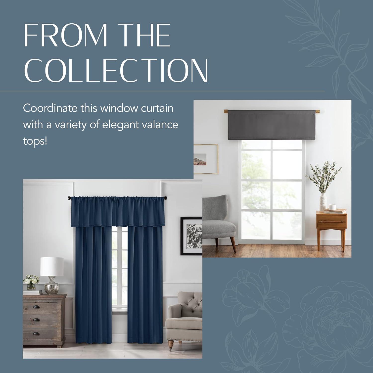 Vanderbilt Extra Wide Blackout Single Window Curtain Panel - 52" x 108" - Chocolate - SunVeil