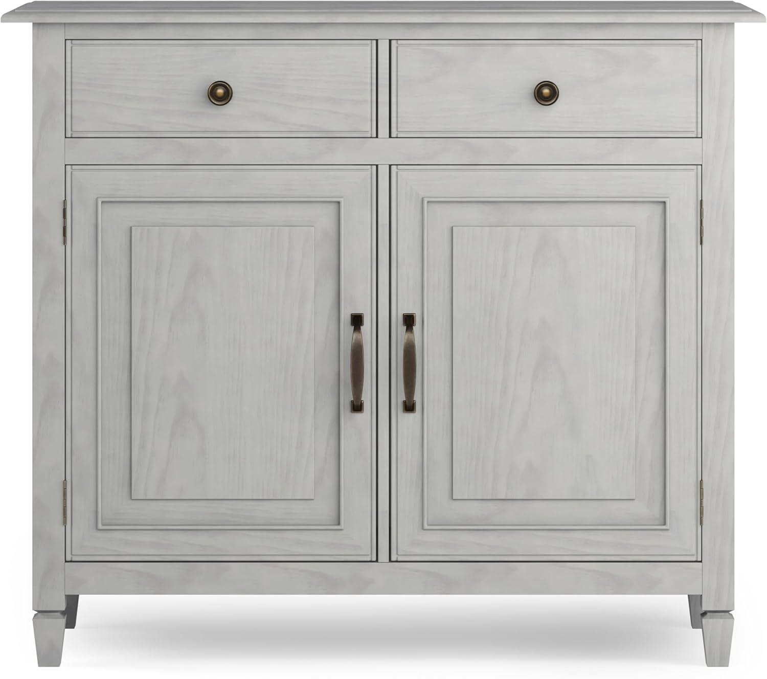 Simpli Home Connaught 40"W Solid Wood 2-Shelf Entryway Storage Cabinet with 2 Storage Drawers