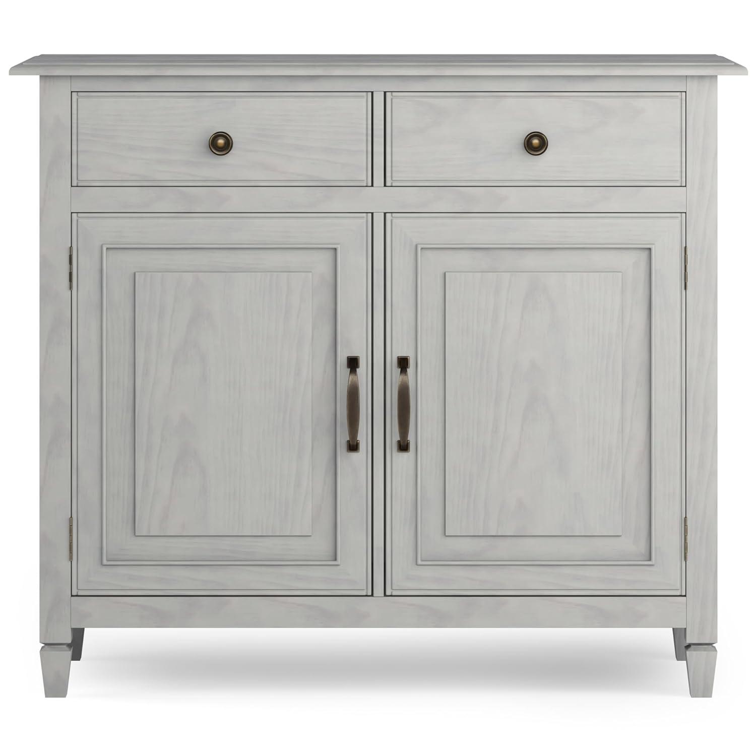 Simpli Home Connaught 40"W Solid Wood 2-Shelf Entryway Storage Cabinet with 2 Storage Drawers
