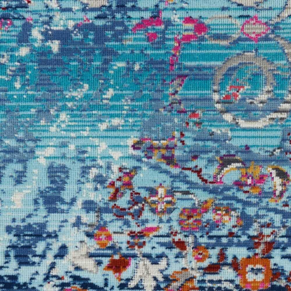 Nourison Vintage Kashan VKA02 Blue/White/Orange Indoor Area Rug - 5'3 x 7'10