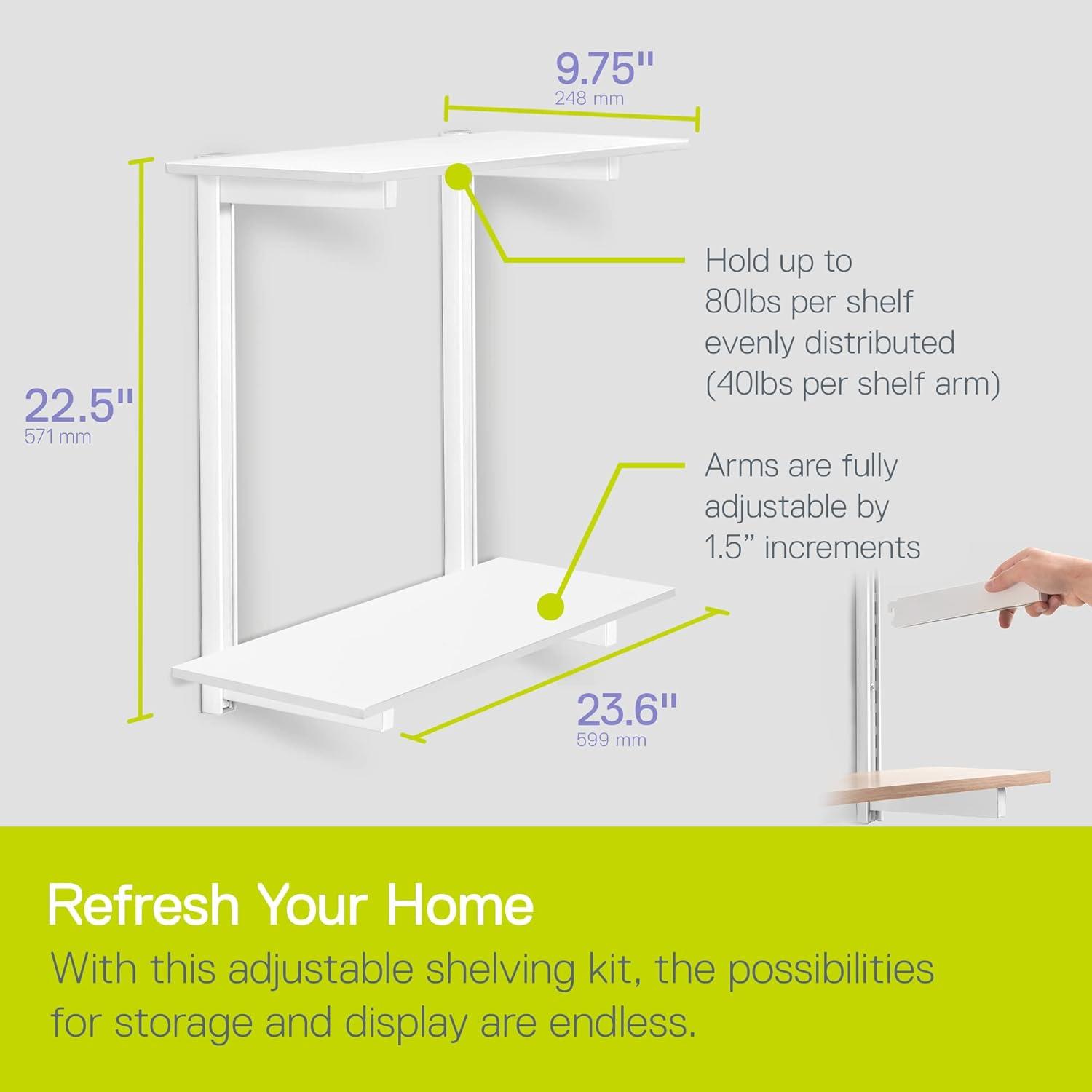 delta 24" W Wood 2-Tier Adjustable Premium Wall Shelves