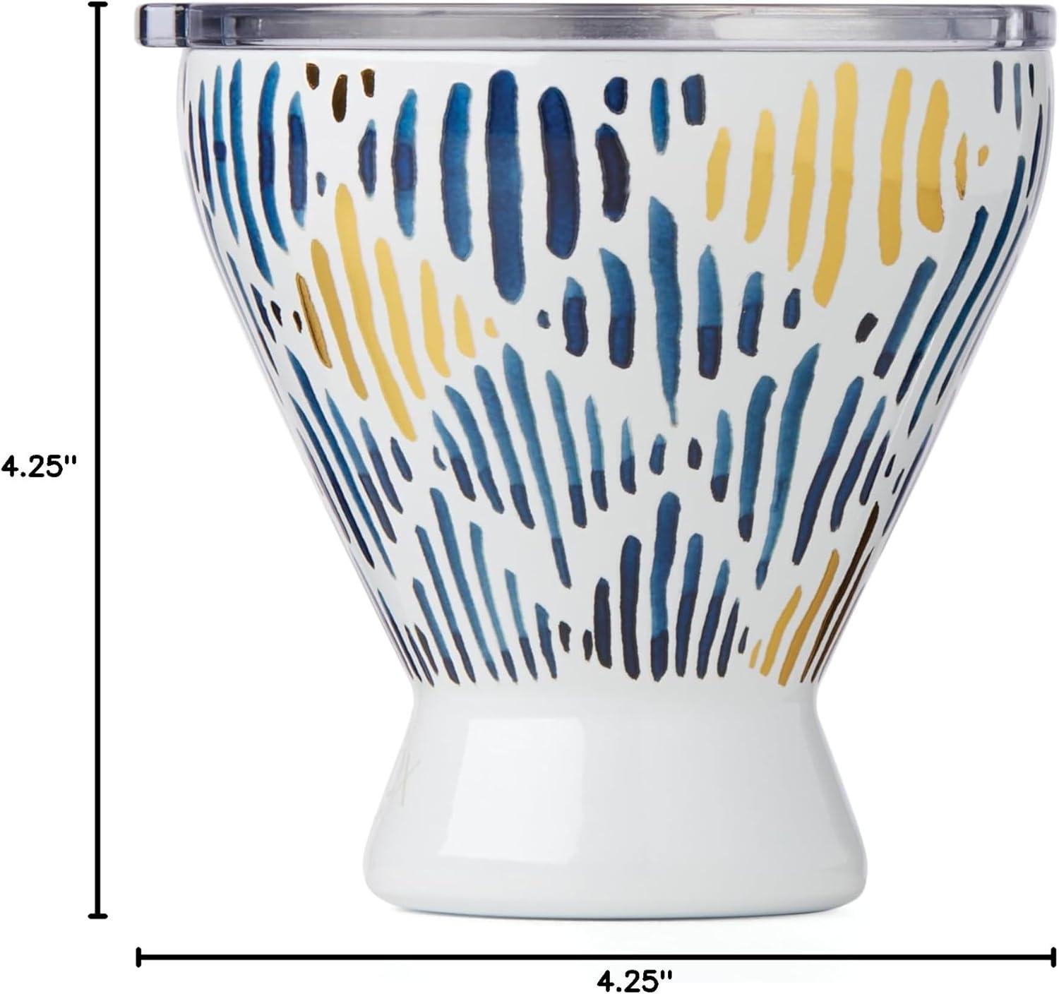 Blue Bay Ikat Pattern Stainless Steel Cocktail Tumbler