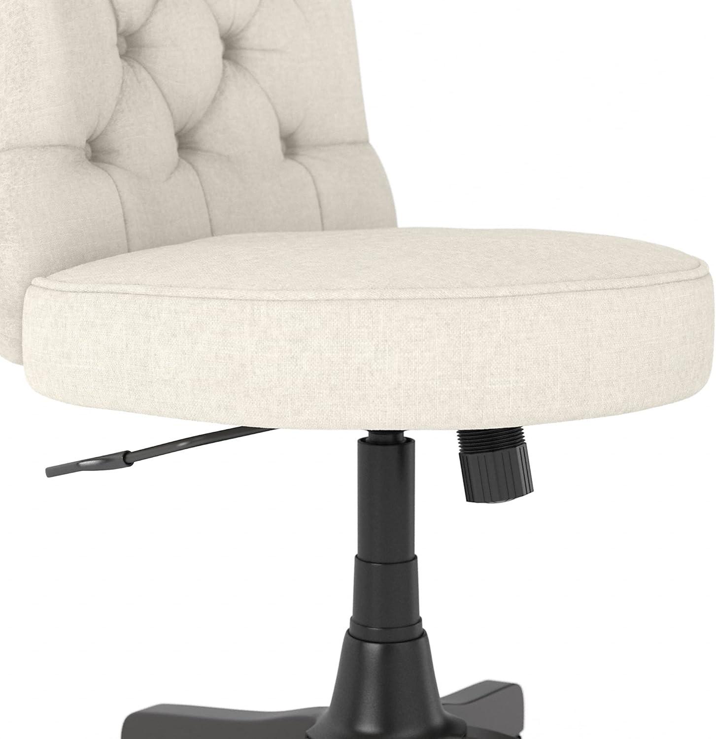 Bush Furniture Key West Mid Back Tufted Office Chair in Cream Fabric