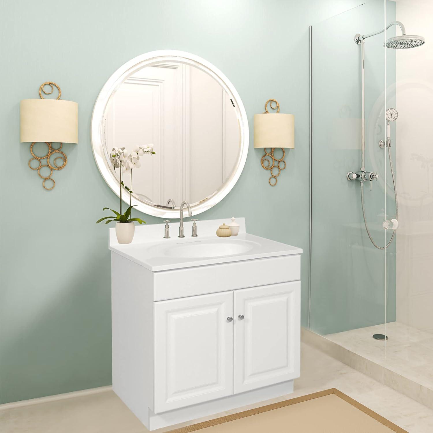 Wyndham 24" White MDF Freestanding Bathroom Vanity Cabinet