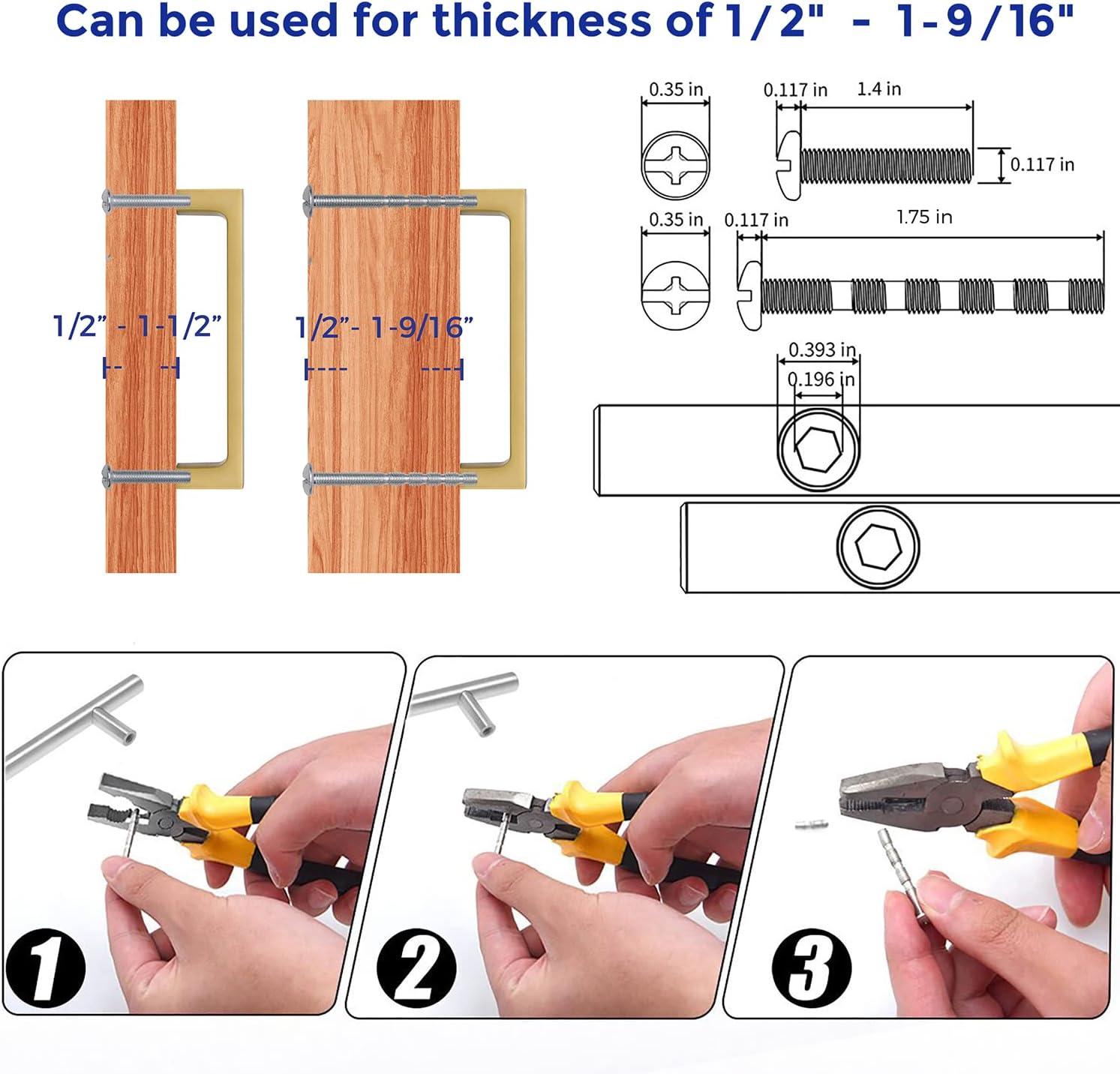 Ravinte 30 Pack 5 Inch Stainless Steel Cabinet Handles Square Cabinet Pulls Brushed Brass Cabinet Hardware Kitchen Cabinet Drawer Pulls Come with Screwdriver