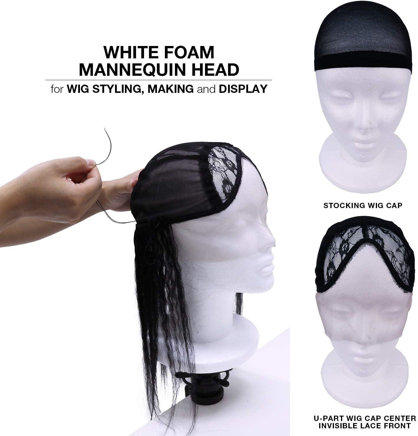 Mannequin Head Manikin Head Wig Mannequin Head Styrofoam Mannequin Head, White Foam Wig Head Display (1 PACK)