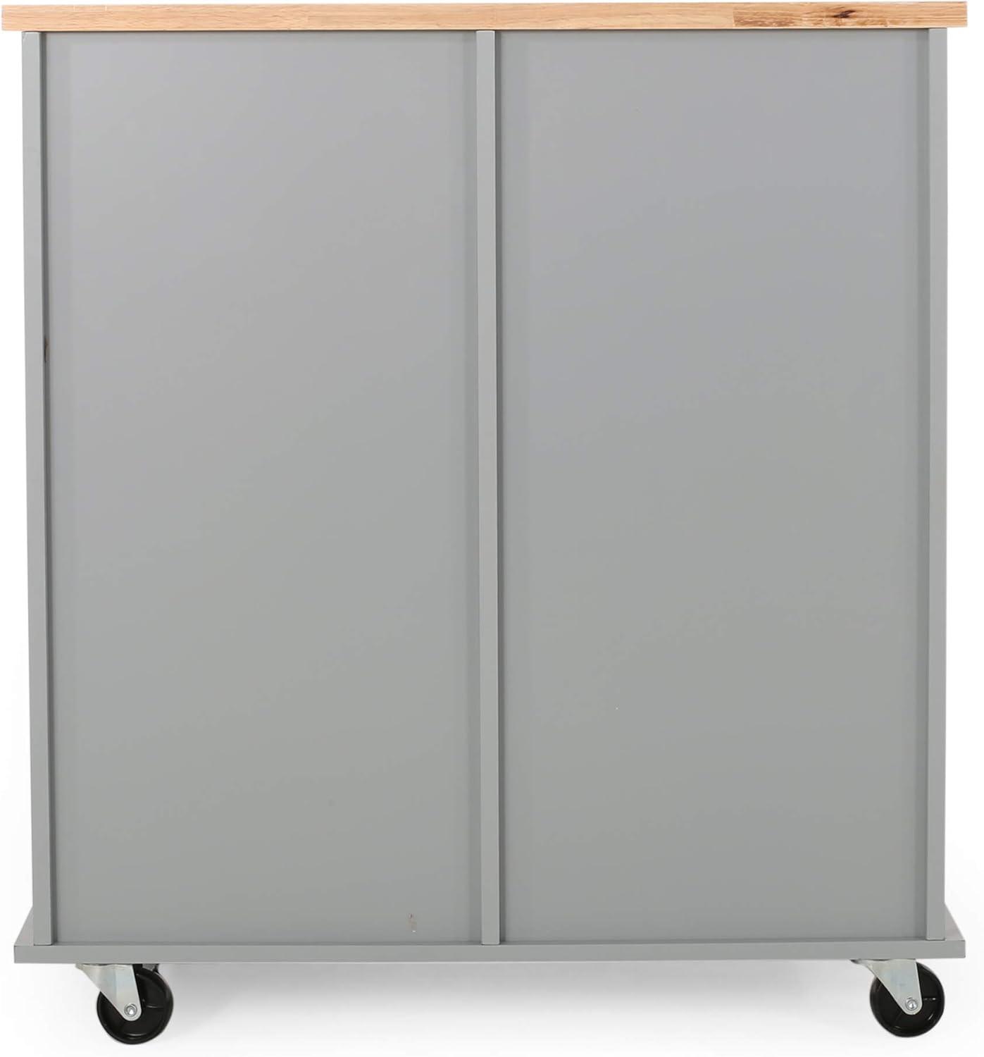 Provence Contemporary Kitchen Cart: Mobile Island, Storage, Rubberwood Surface - Christopher Knight Home