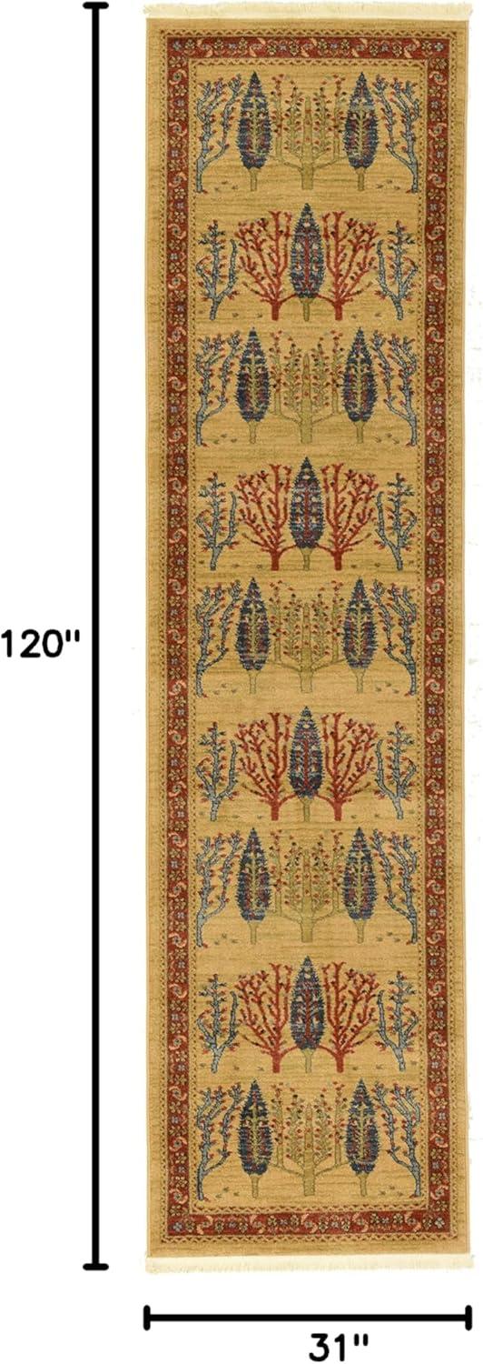 Unique Loom 2' 7 x 10' 0 Runner Tan Fars Mesquite Area Rug