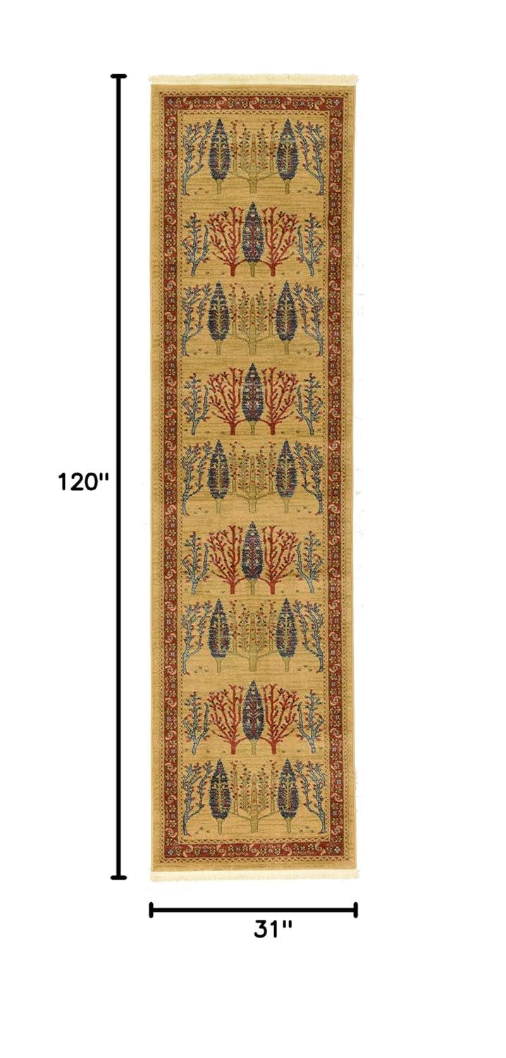 Unique Loom 2' 7 x 10' 0 Runner Tan Fars Mesquite Area Rug
