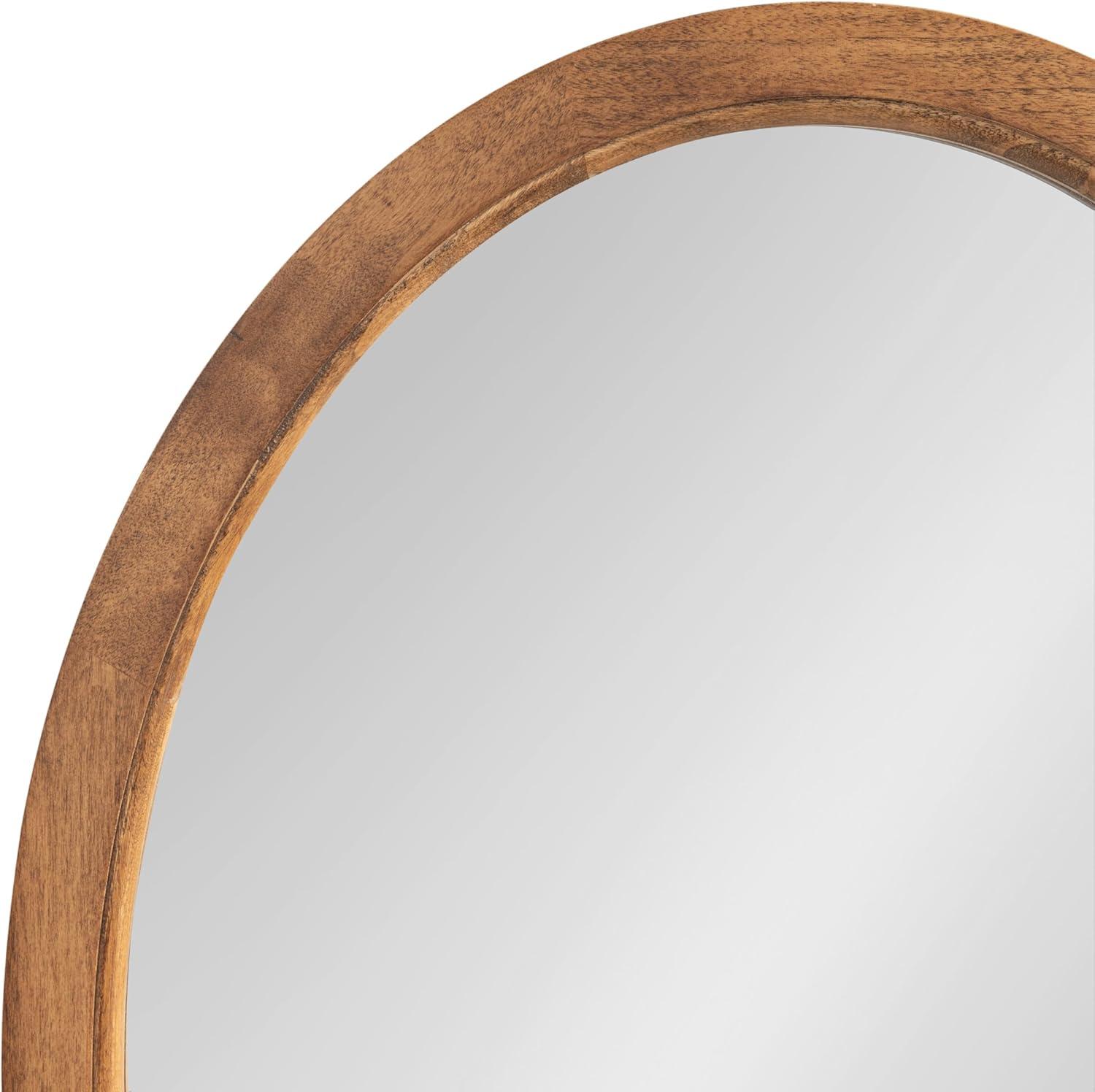 Kate and Laurel Hogan Farmhouse Oval Framed Wall Mirror, 24 x 36, Rustic Brown, Decorative Bulletin Board for Wall