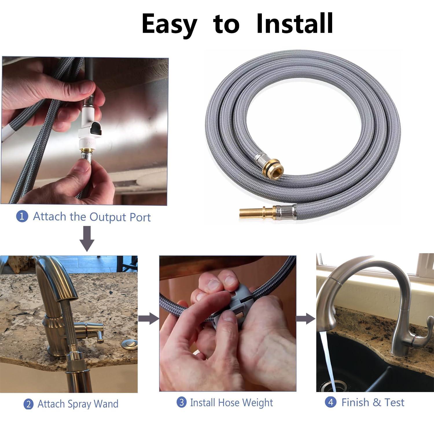 88624000 Kitchen Faucet Hose Replacement Part for Hansgrohe Pull Down Spray Hose 95507000 95506000, 59-inch Length by Awelife