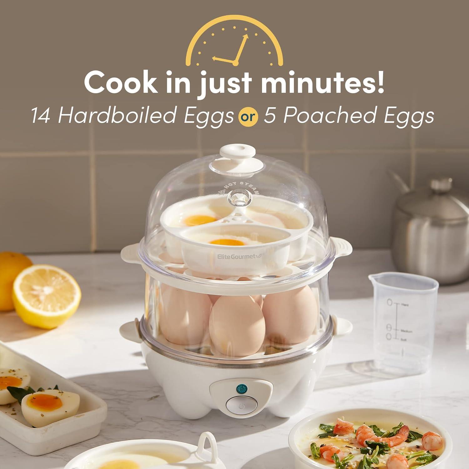 Elite Gourmet Automatic 2-Tier Egg Cooker/Steamer