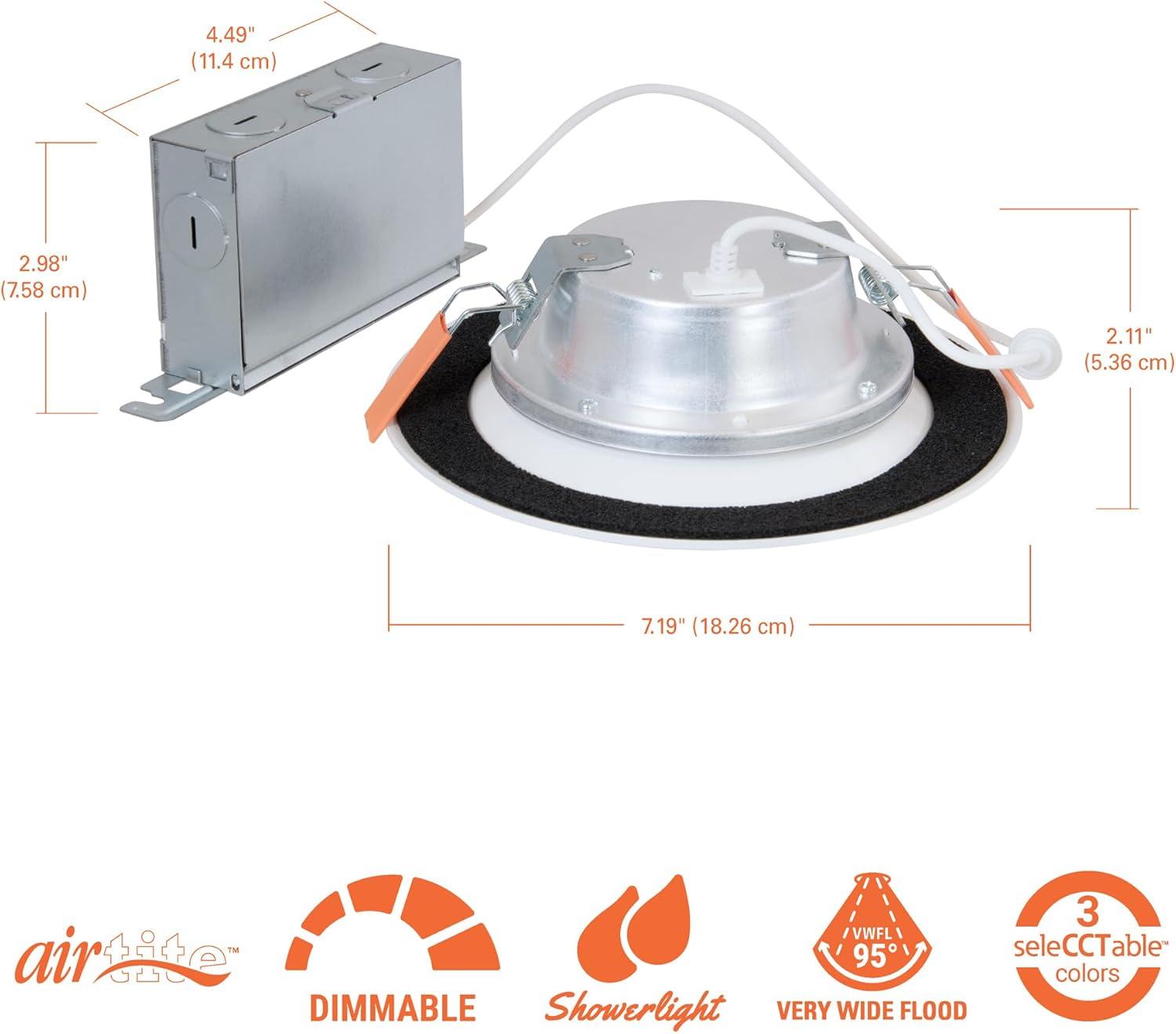 Matte White 6-Inch LED Canless Recessed Downlight