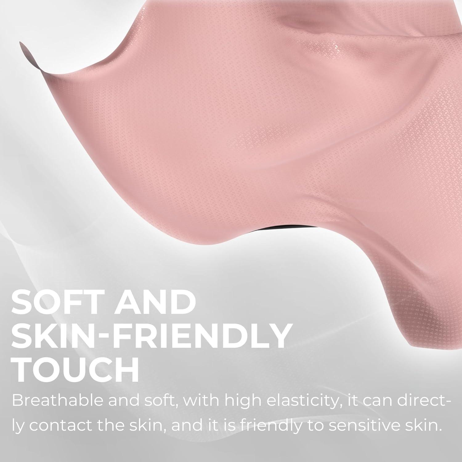 Dowinx Fabric Gaming Chair with Massage Lumbar Support, High Back Ergonomic Computer Chair with Footrest for Adult, Pink