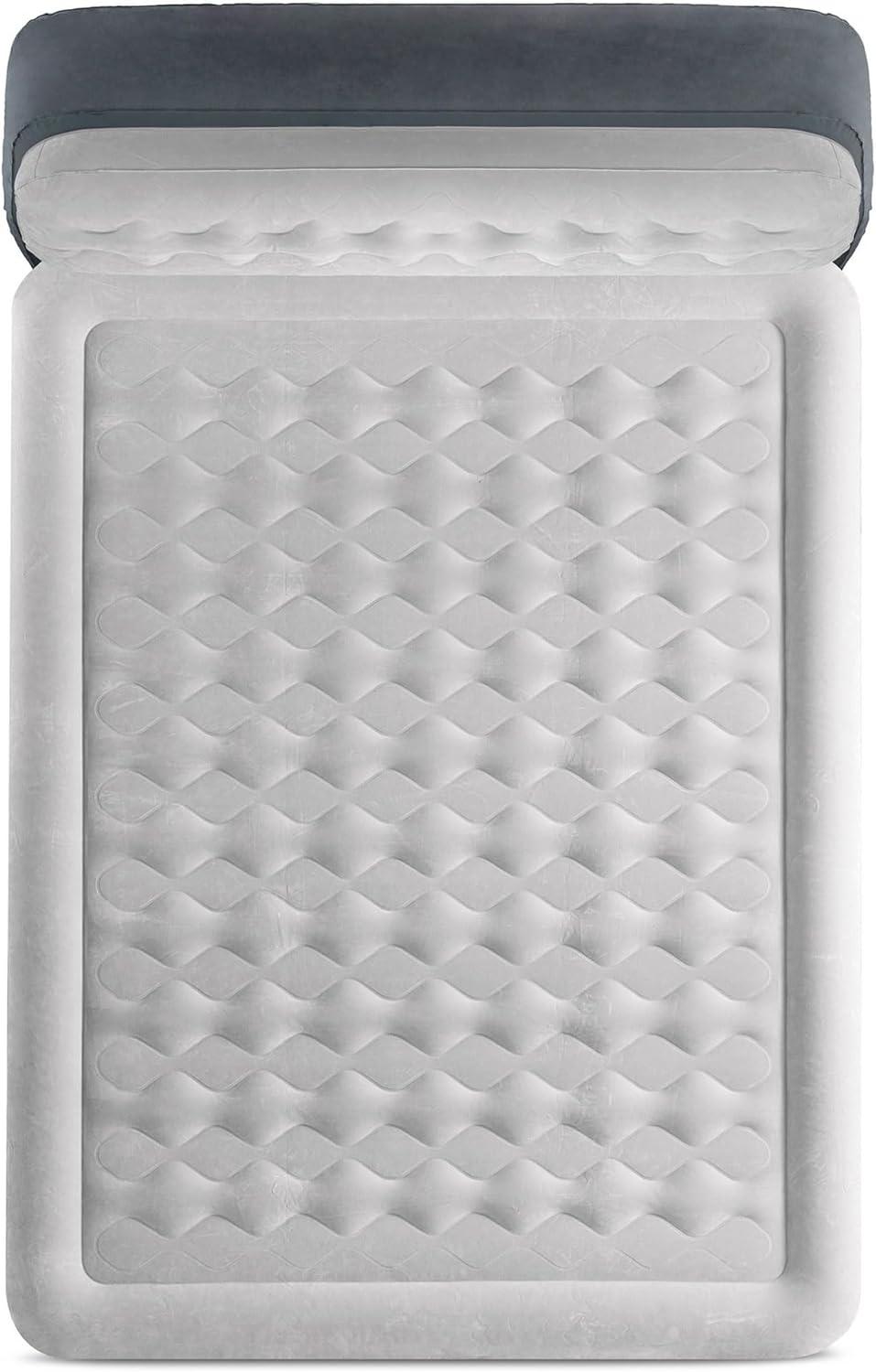 Intex Dura-Beam 18-Inch Deluxe Queen Sized Air Mattress Comforting Bed with Built-In Electric Pump and Ultra Plush Supportive Headboard (2 Pack)