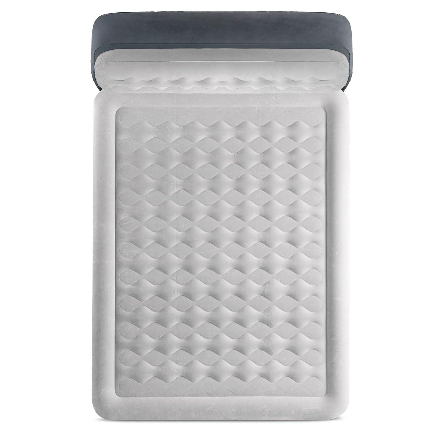 Intex Dura-Beam 18-Inch Deluxe Queen Sized Air Mattress Comforting Bed with Built-In Electric Pump and Ultra Plush Supportive Headboard (2 Pack)