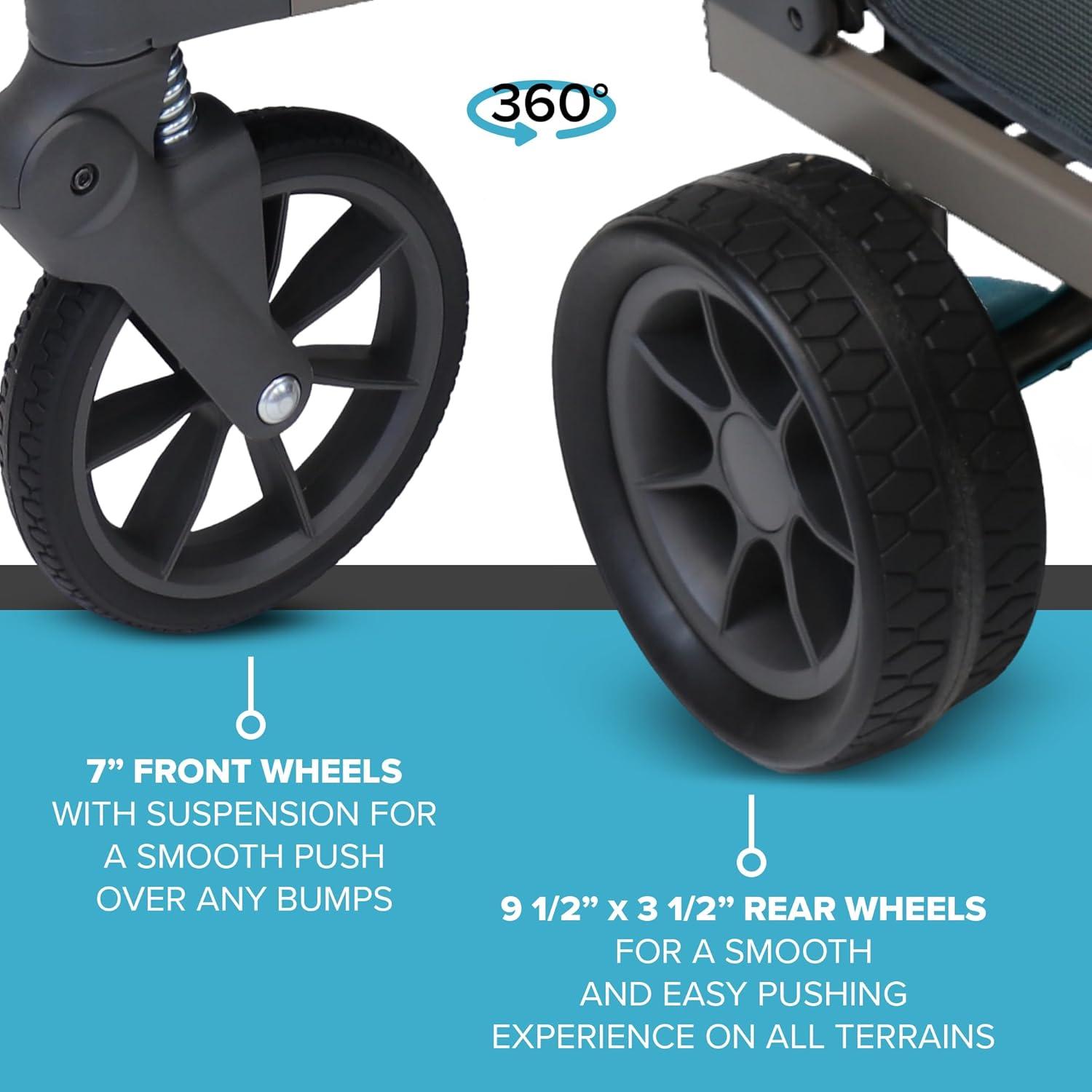 Wadabuggy Premium Vagón de Playa, Carrito, Estante para Sillas, Funda para Sombrilla, Cesta de Almacenamiento, Plegado Compacto, Adulto, Gris