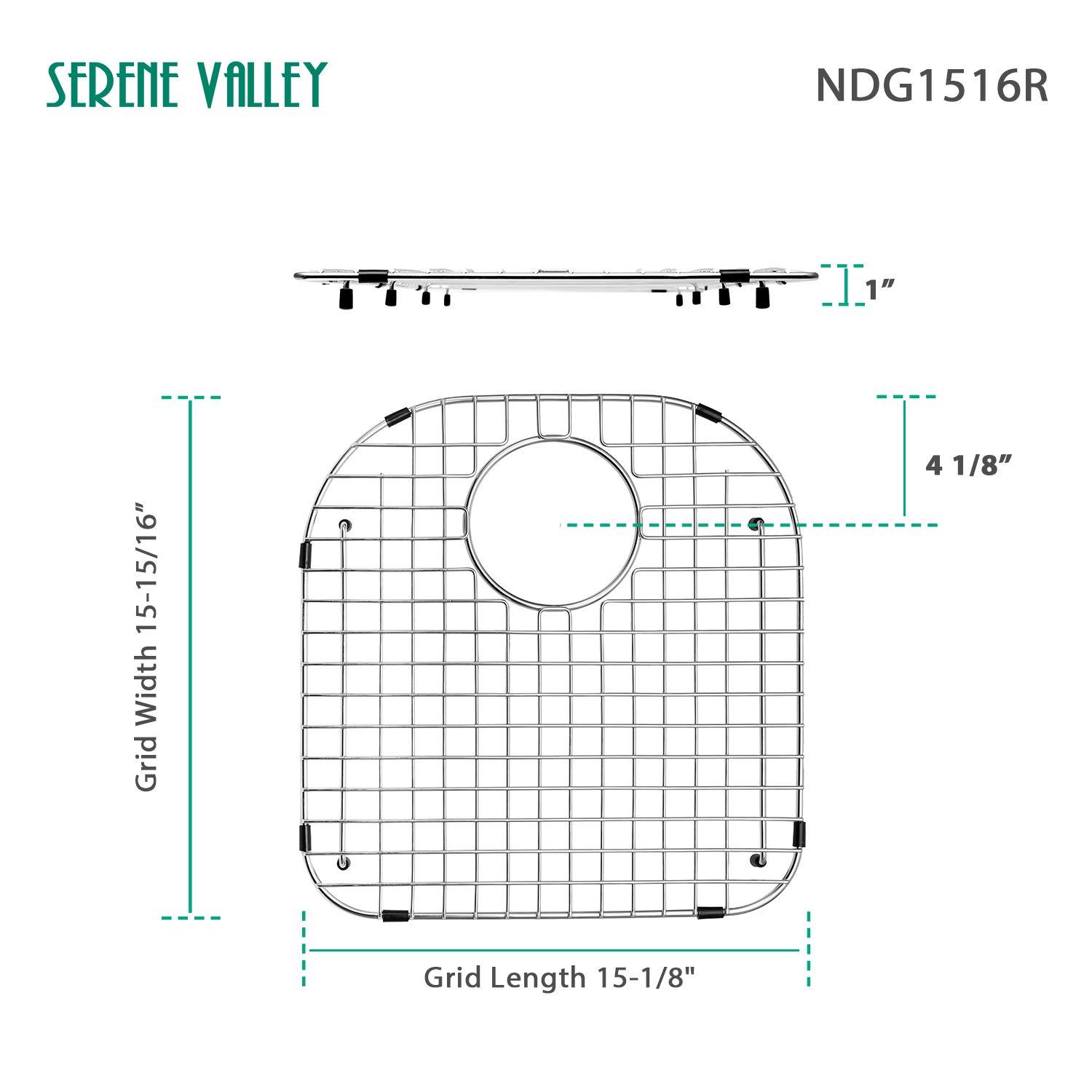 15.08-in x 15.94-in Rear Drain Heavy-Duty Stainless Steel Sink Grid NDG1516R
