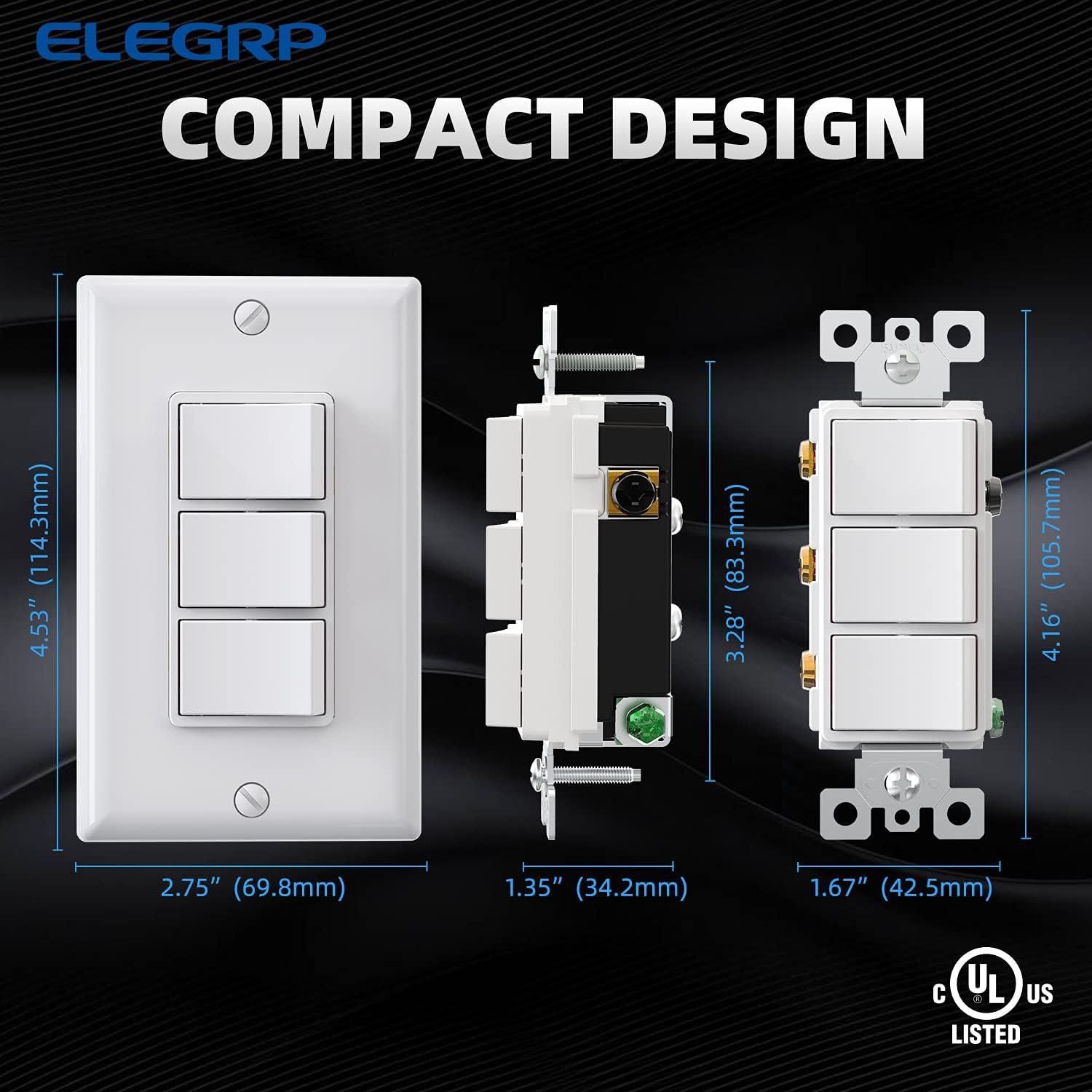 15 Tamper Resistant Single Pole Rocker Light Switch