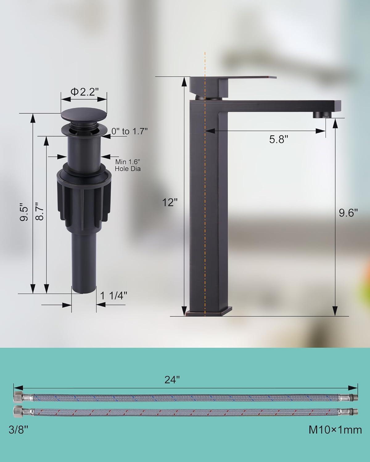 Oil Rubbed Bronze Single Handle Tall Bathroom Faucet