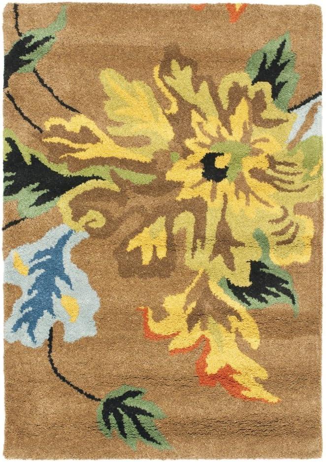 Soho Brown and Multicolor Floral Wool Area Rug 8'3" x 11'