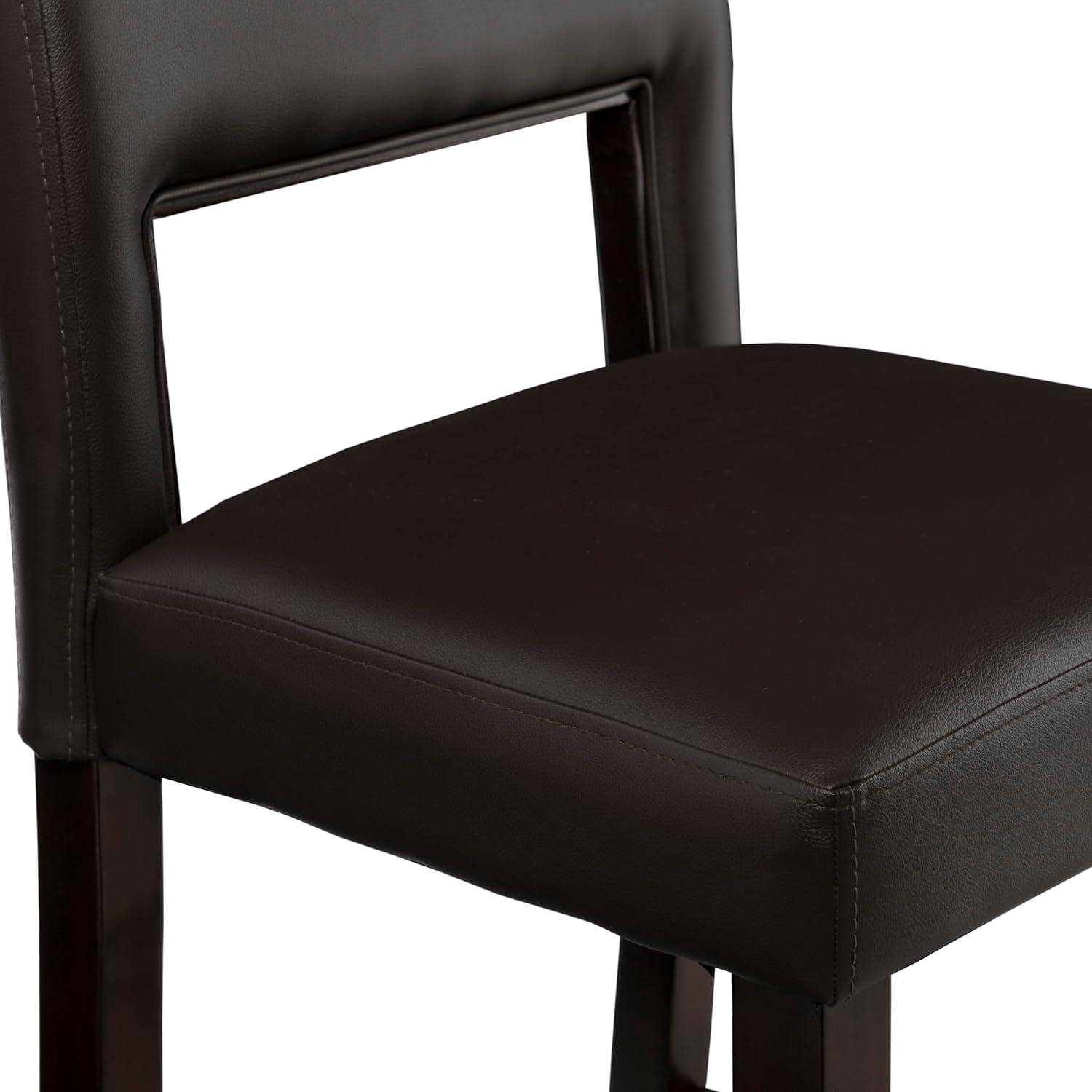 24" Vega Padded Counter Height Barstool with Ergonomic Footrest & Espresso Finish - Linon