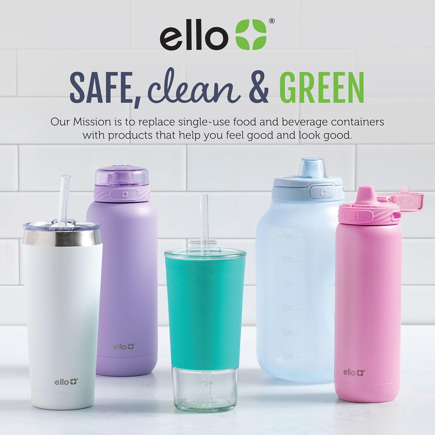 Ello Pop and Fill 22oz Stainless Steel Water Bottle Peach