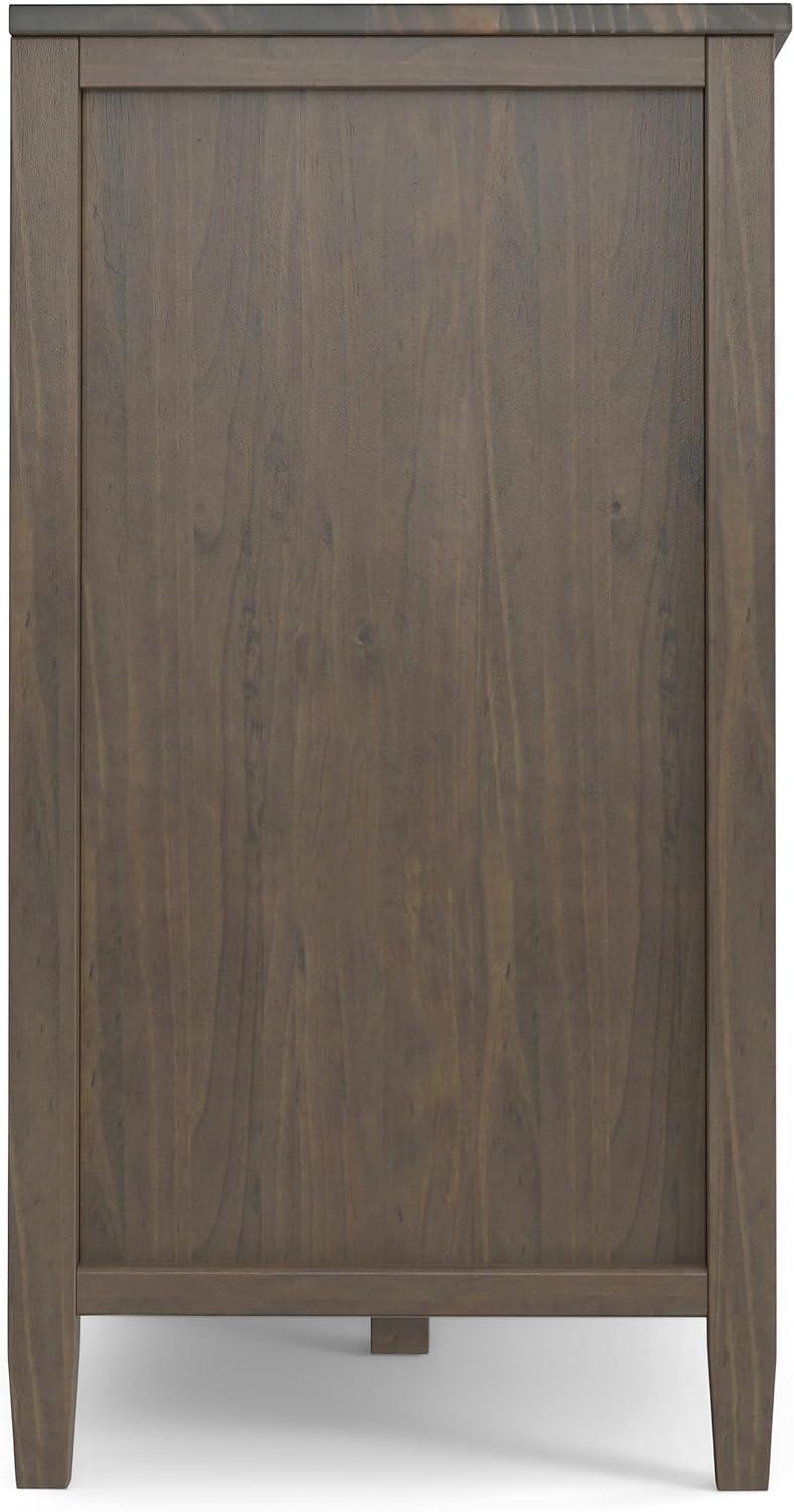 Ela SOLID WOOD 60 inch Wide Transitional Wide Storage Cabinet in Smoky Brown