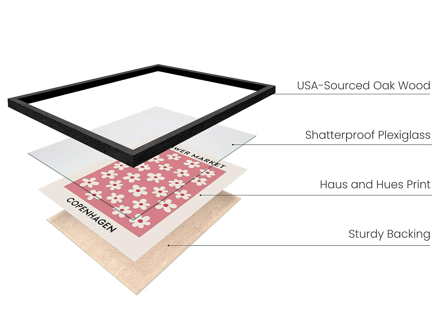 HAUS AND HUES Flower Market Wall Art, Danish Pastel Poster (12x16 Unframed) - Flowers, Prints, Wall Decor