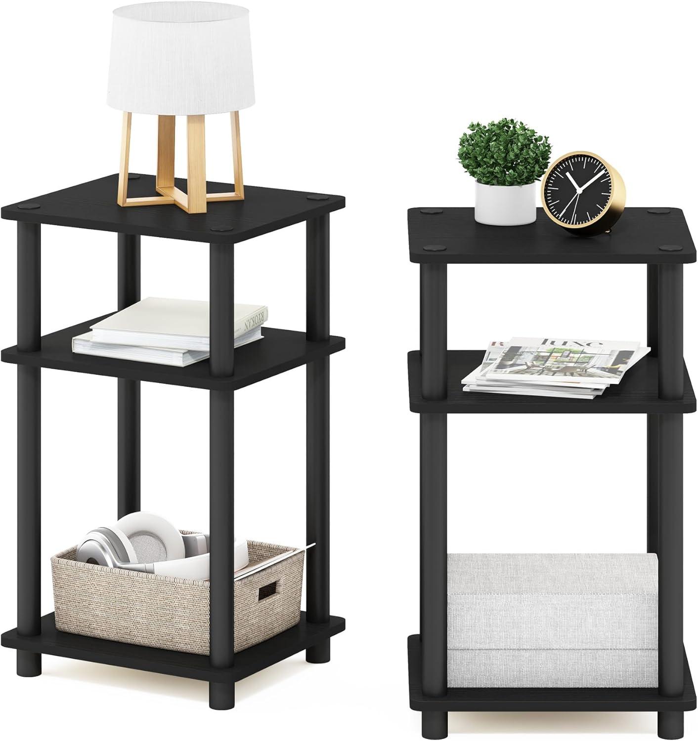 Americano Black Rectangular Wood End Table 2-Pack