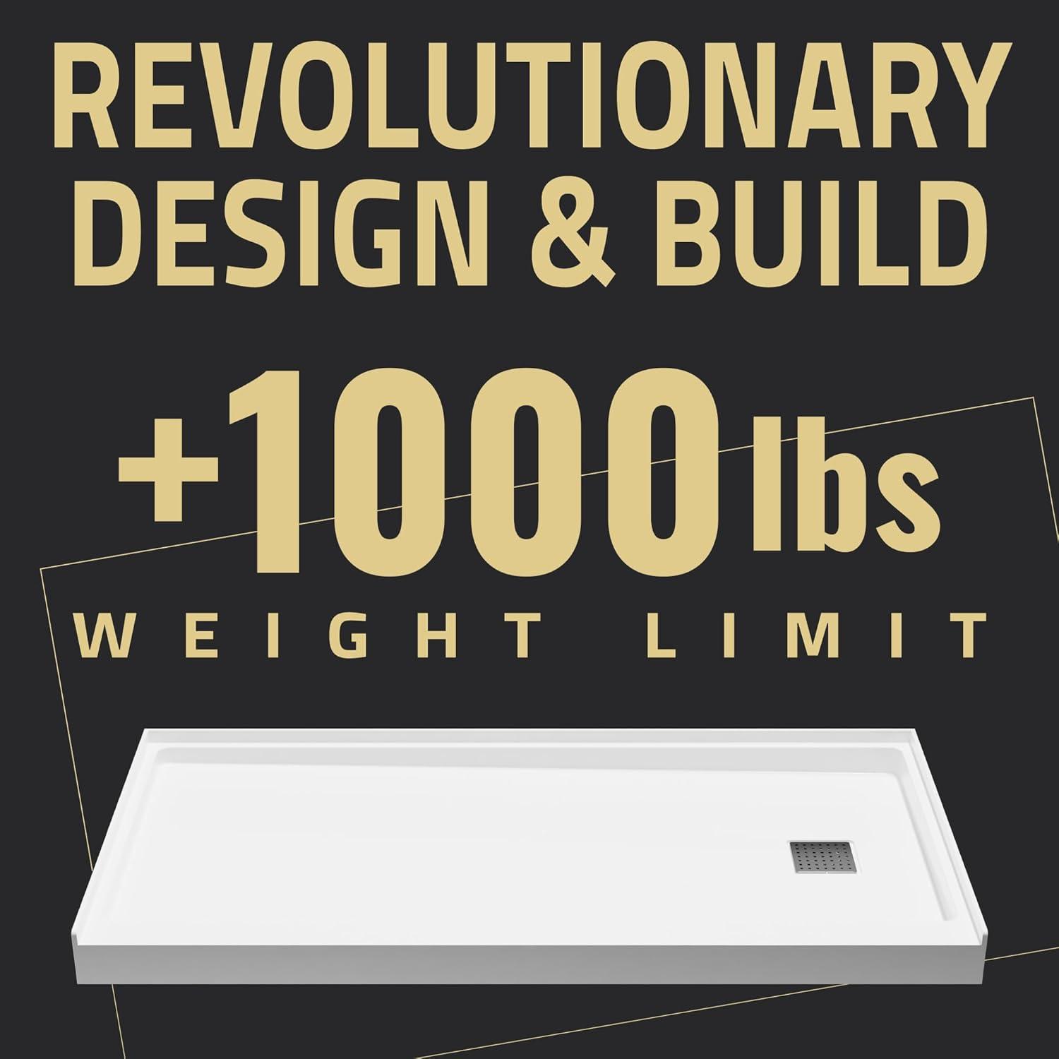 ANZZI 30'' W 60'' D Rectangular Triple Shower Base SB-AZ101R