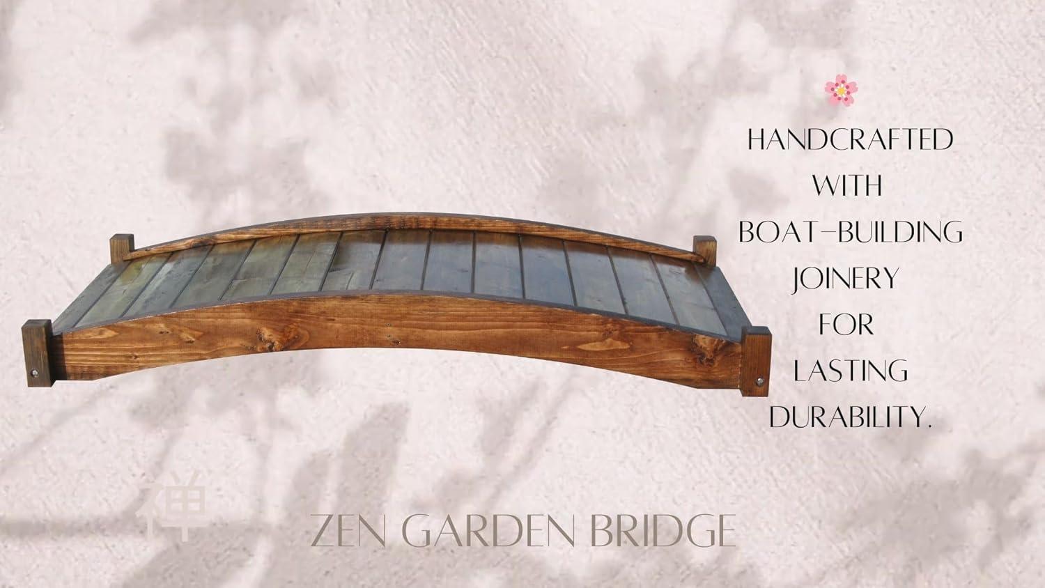 Zen 6-Foot Brown Wood Garden Bridge