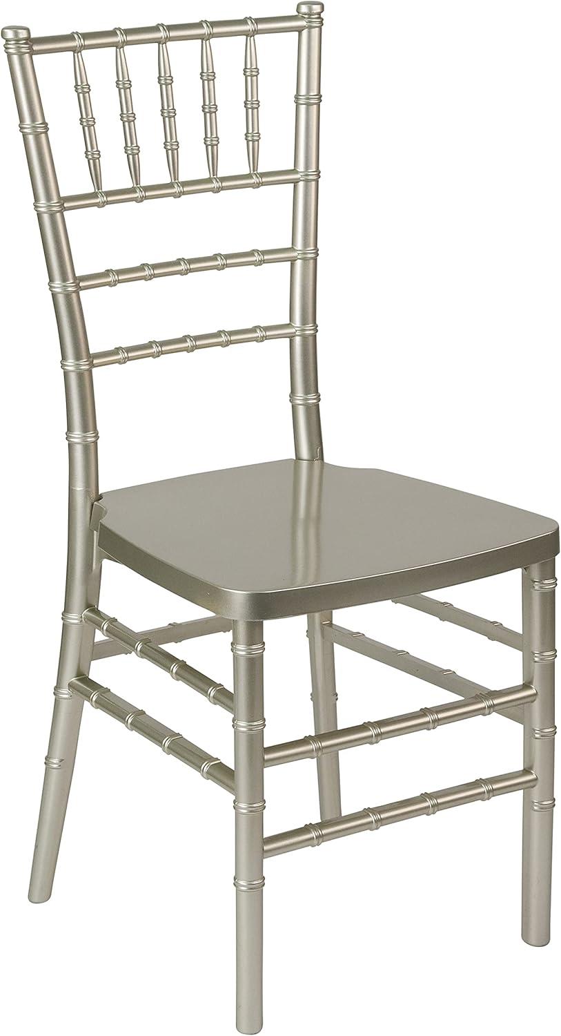 Silver Plastic Armless Chiavari Stacking Chair