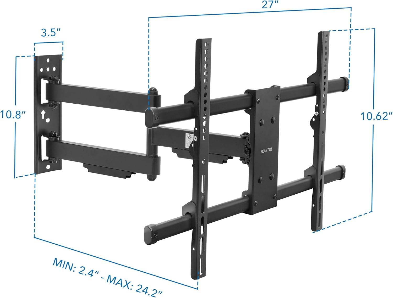 Heavy Duty Black Steel Full Motion TV Wall Mount for 37-80 Inch Screens