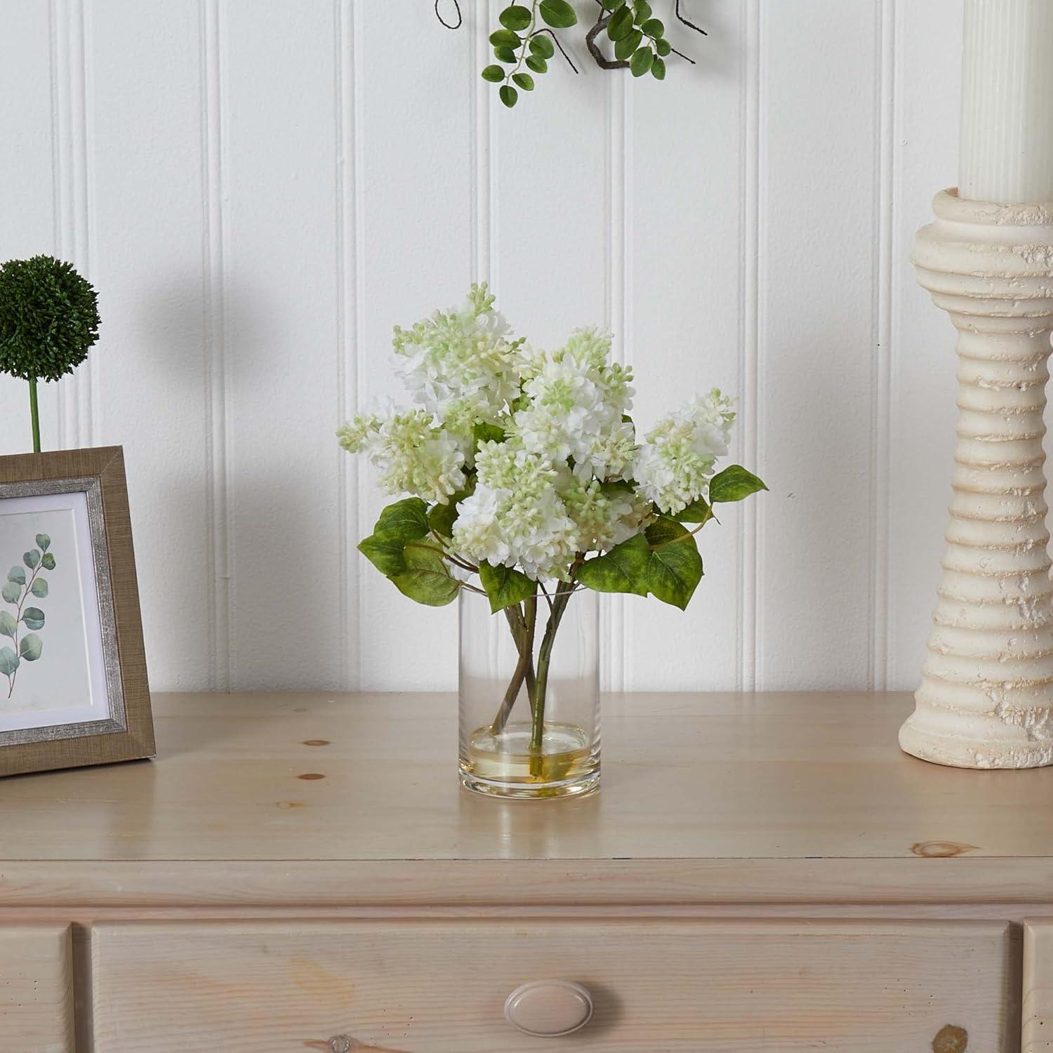 Nearly Natural Lilac Silk Flower Arrangement