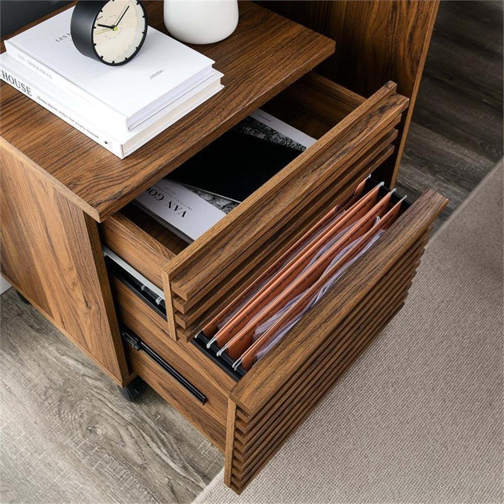 Modway Render Mid-Century Modern Office File Cabinet in Walnut