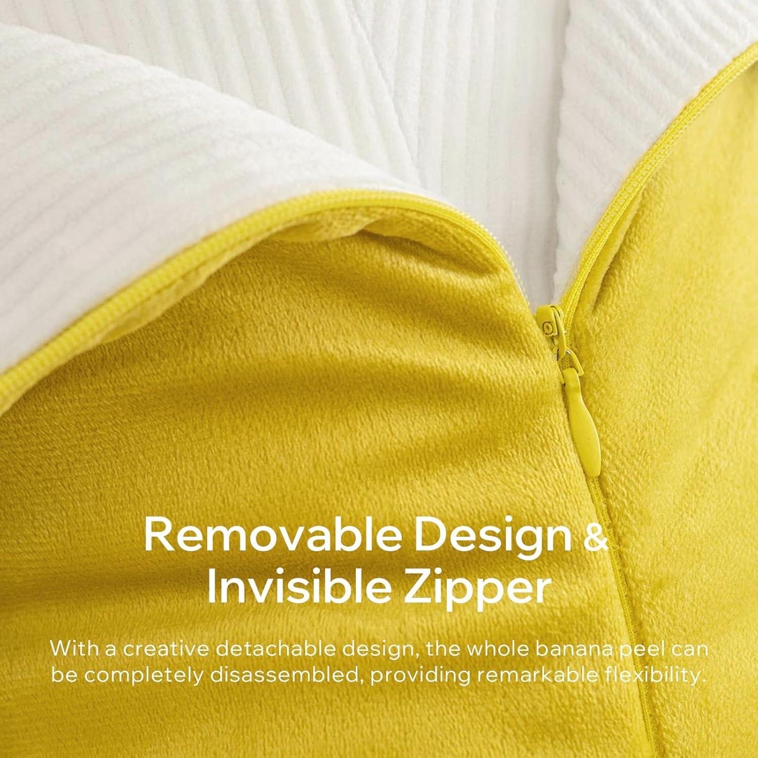 Phantoscope Fruit Shaped Pillows Series Lemon Shaped Throw Pillow, Fun Home Decor of Fruit Themed Shaped Cushions, Decorative Shaped Pillow for Couch Bed and Chair, Yellow, 10 x11.5 inches