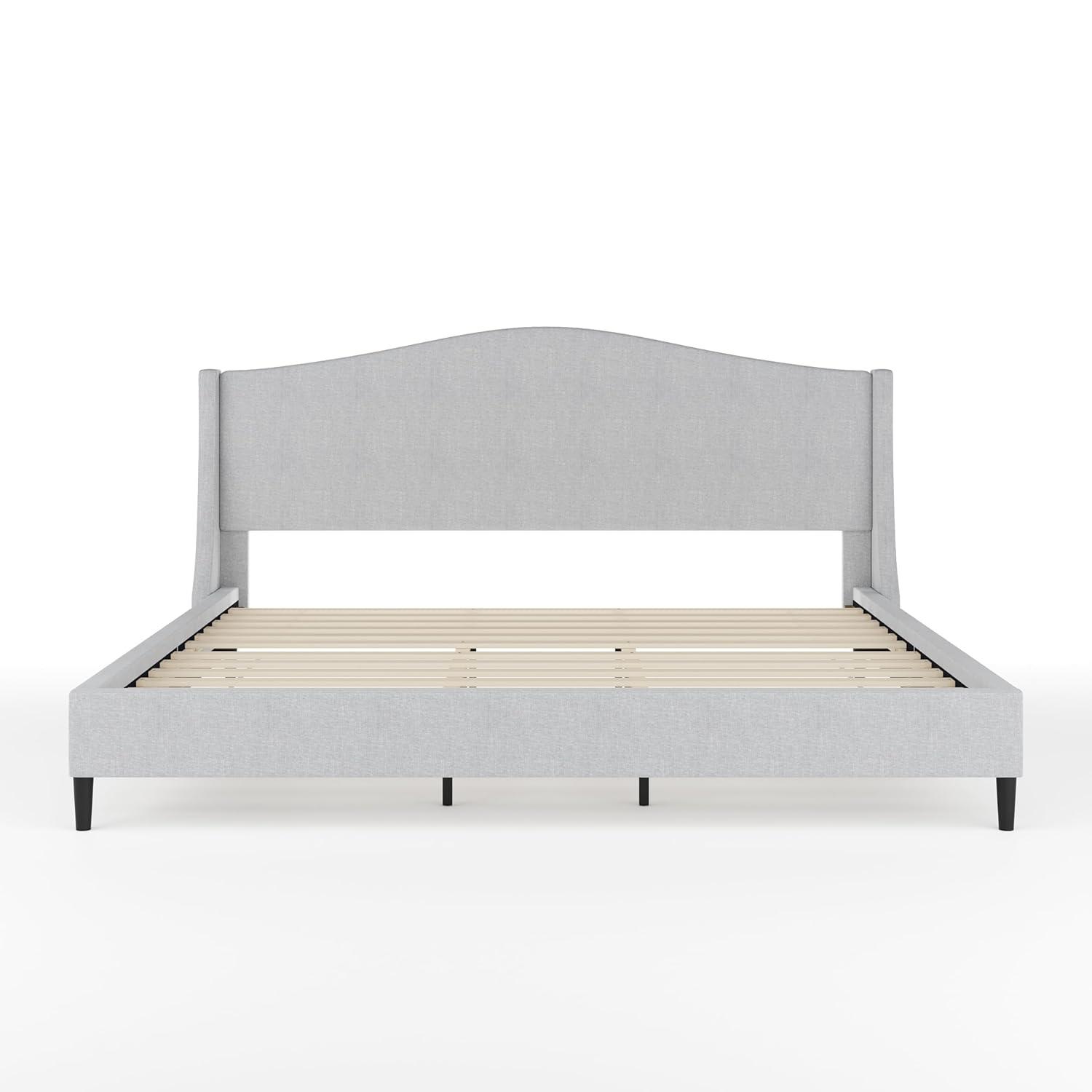 Martha Stewart Martha Stewart Amelia Upholstered Platform Bed With Curved Headboard