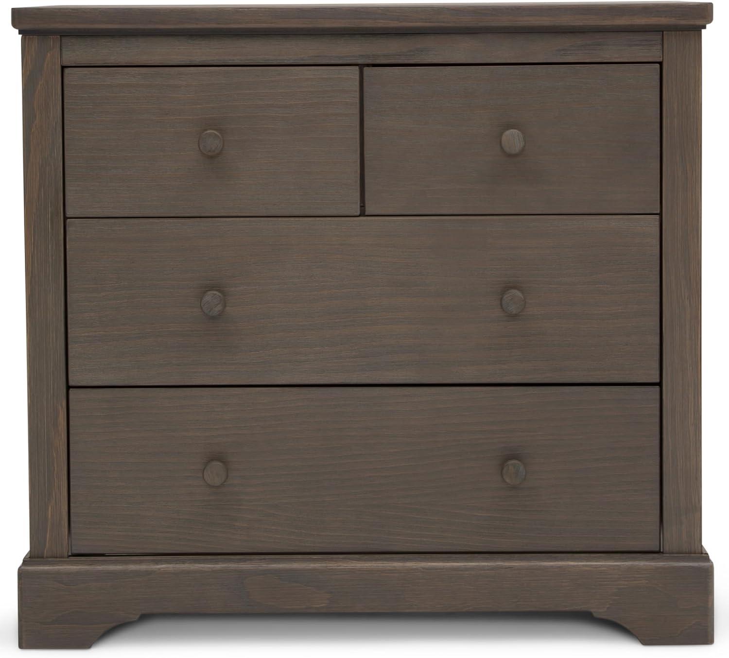 Simmons Kids' Paloma 4 Drawer Dresser with Changing Top and Interlocking Drawers - Rustic Gray