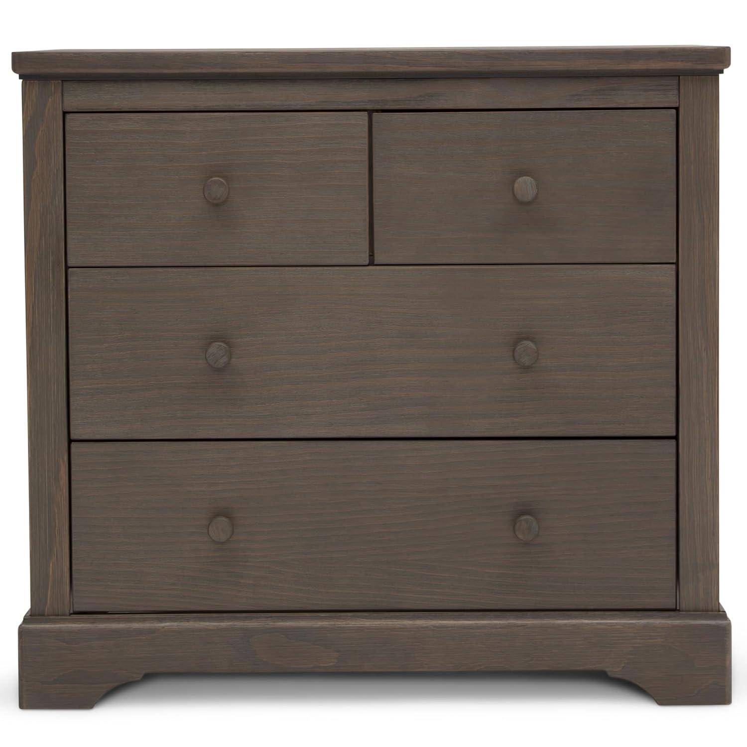 Simmons Kids' Paloma 4 Drawer Dresser with Changing Top and Interlocking Drawers - Rustic Gray