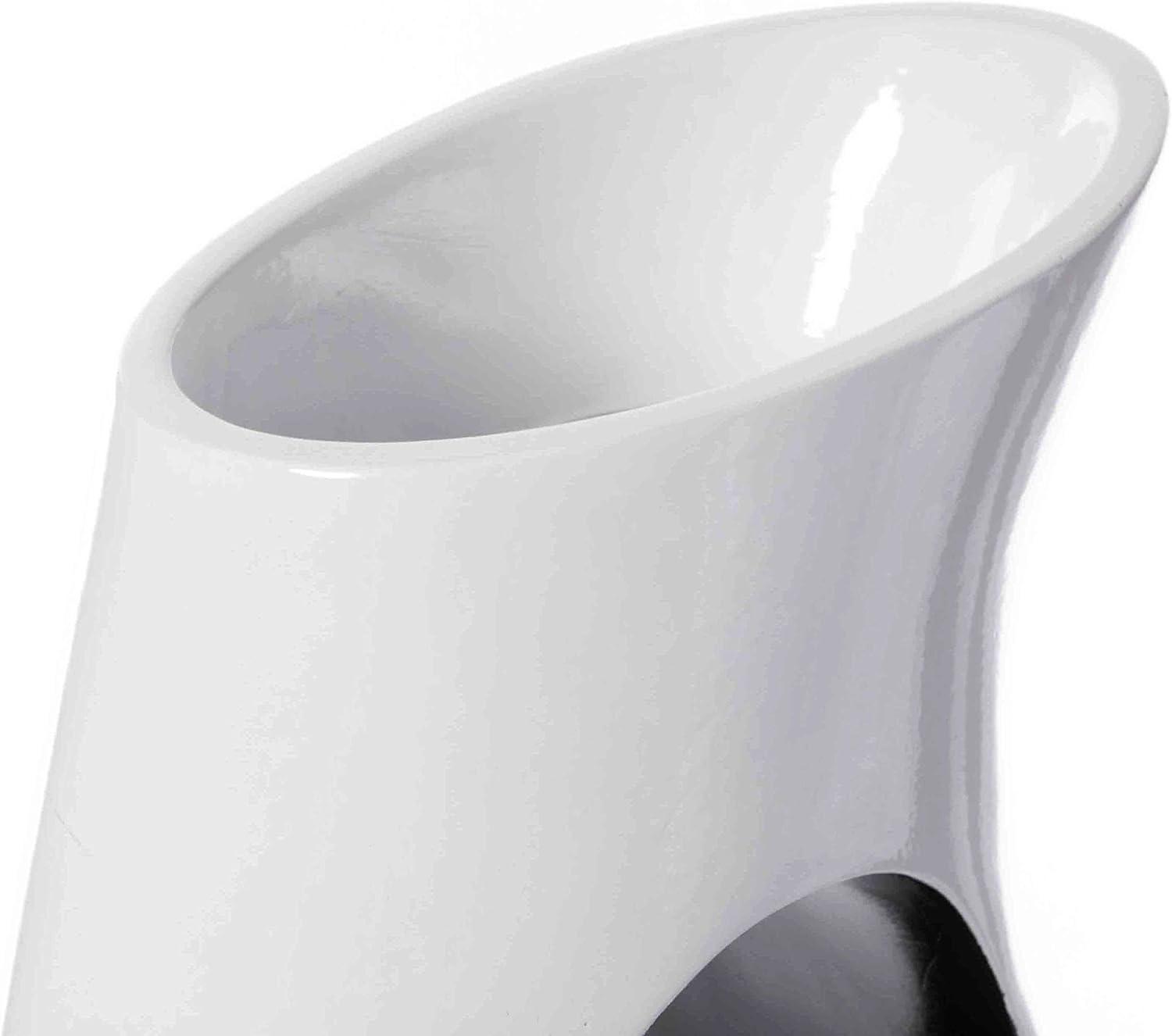 Uniquewise Tall Modern floor vase, White Unique Trumpet Floor Vase, Interior Decoration 24" Tall